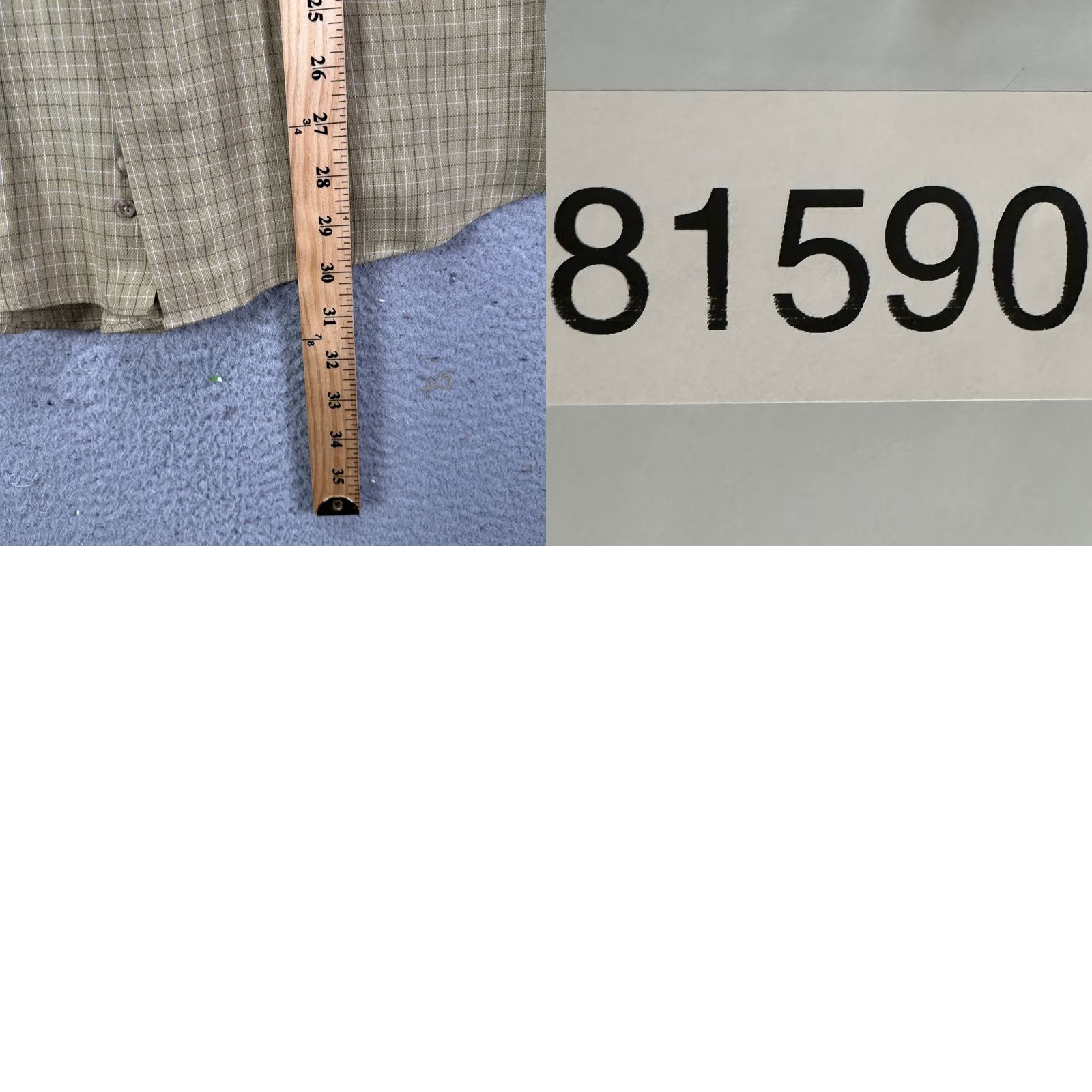 Van Heusen Van Heusen Shirt Dress Mens L 16-16.5 Tan Plaid Button Down Pocket Regular Shirt Size 42R - 8 Thumbnail