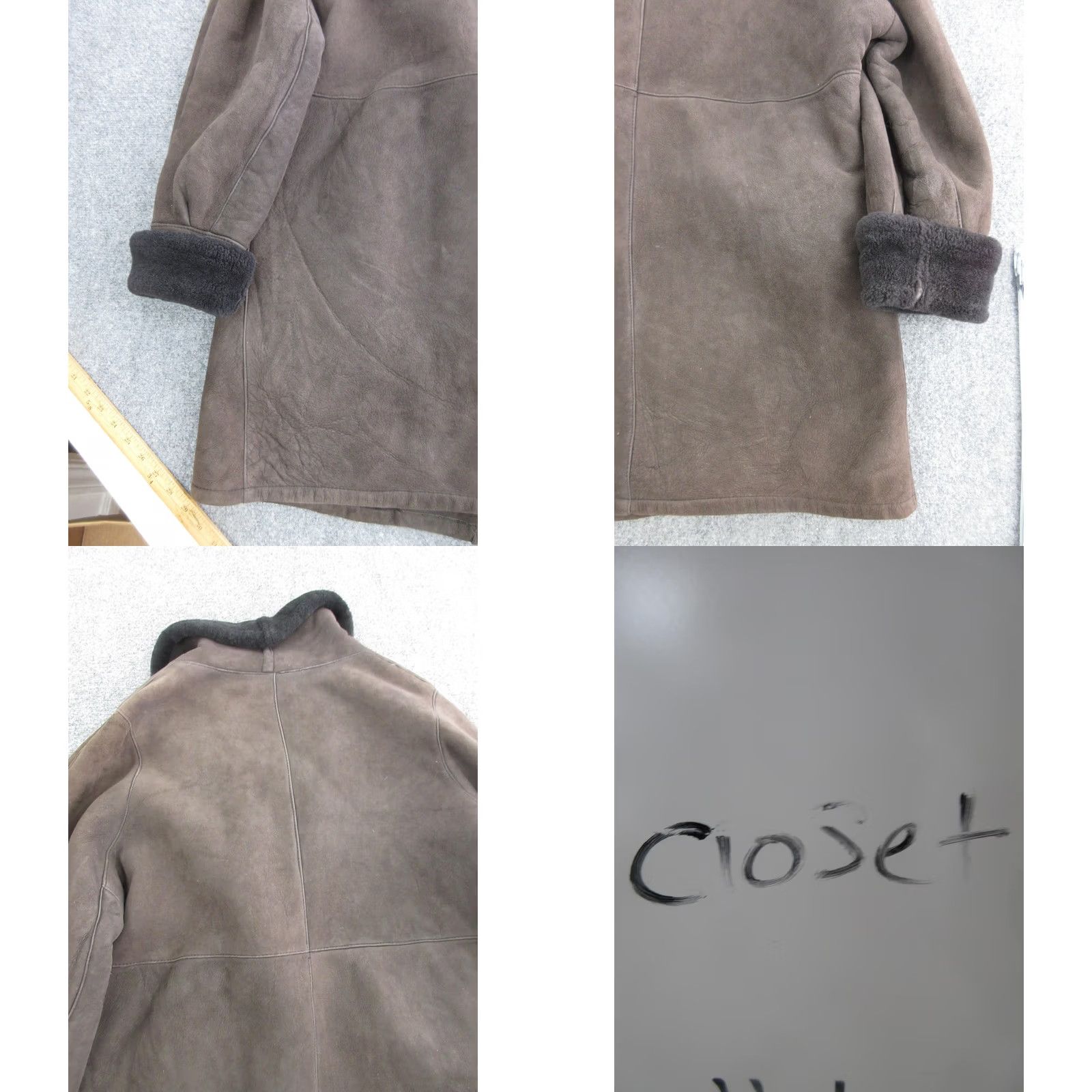 Vintage Vtg Shearling Coat Mens XL Brown Suede Wool Lined Toggle Button Warm Rancher Size US XL / EU 56 / 4 - 10 Thumbnail