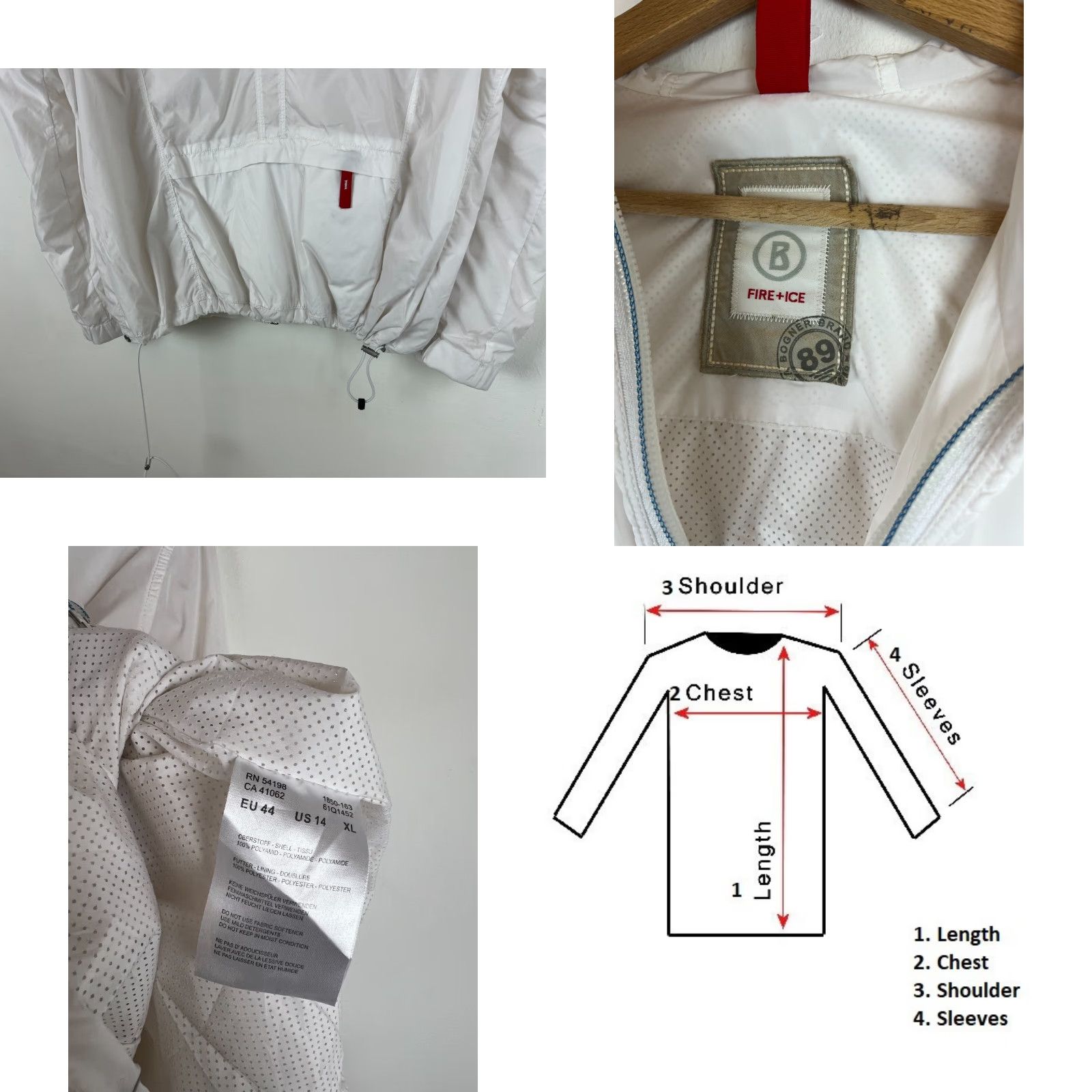 Bogner Bogner Fire + Ice Windbreaker Jacket Womens XL White Nylon Zip Embroidered 90s Classic Windbreaker Jacket Size XL / US 12-14 / IT 48-50 - 8 Thumbnail