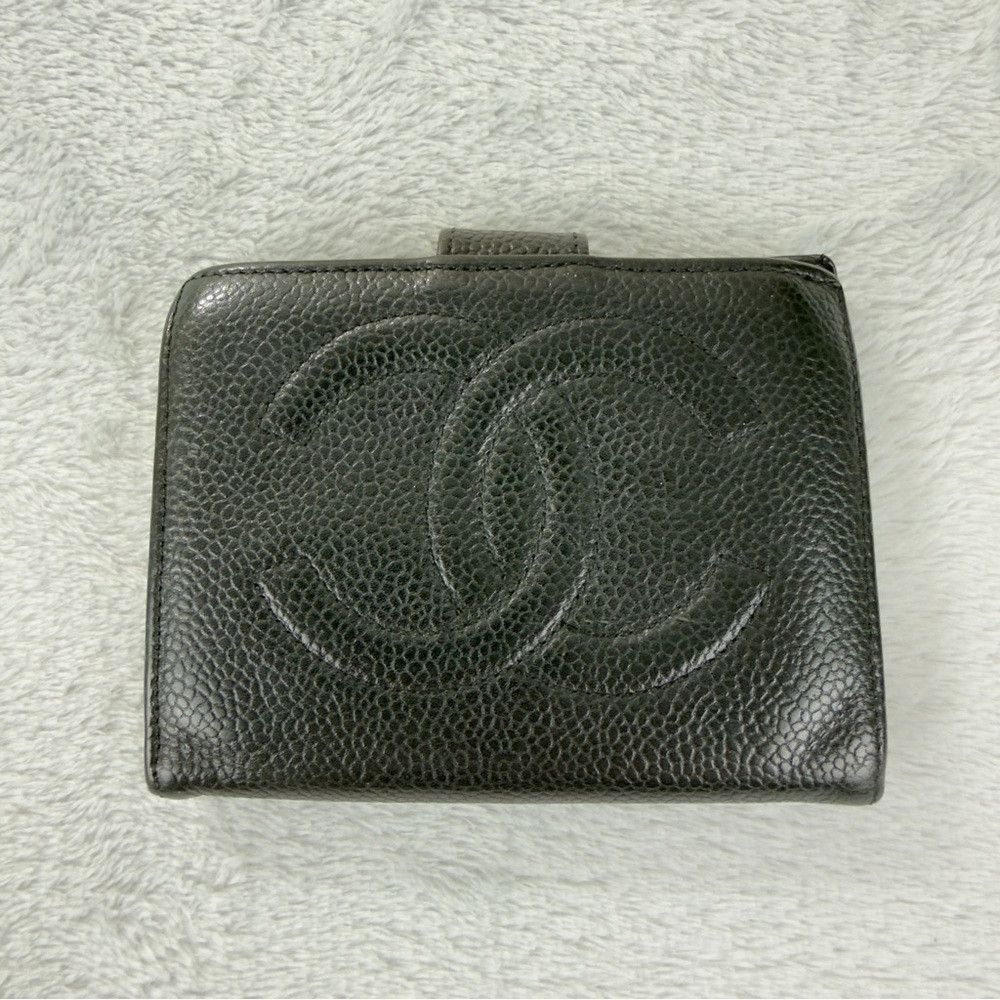 Chanel Chanel CC Logo Grained Calfskin Bifold Wallet Black Authent Size ONE SIZE - 1 Thumbnail