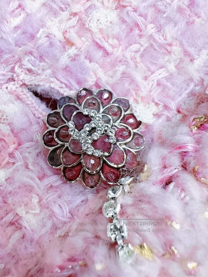 Chanel Chanel 23k autumn and winter pink tweed diamond-encrusted Size S / US 4 / IT 40 - 6 Thumbnail