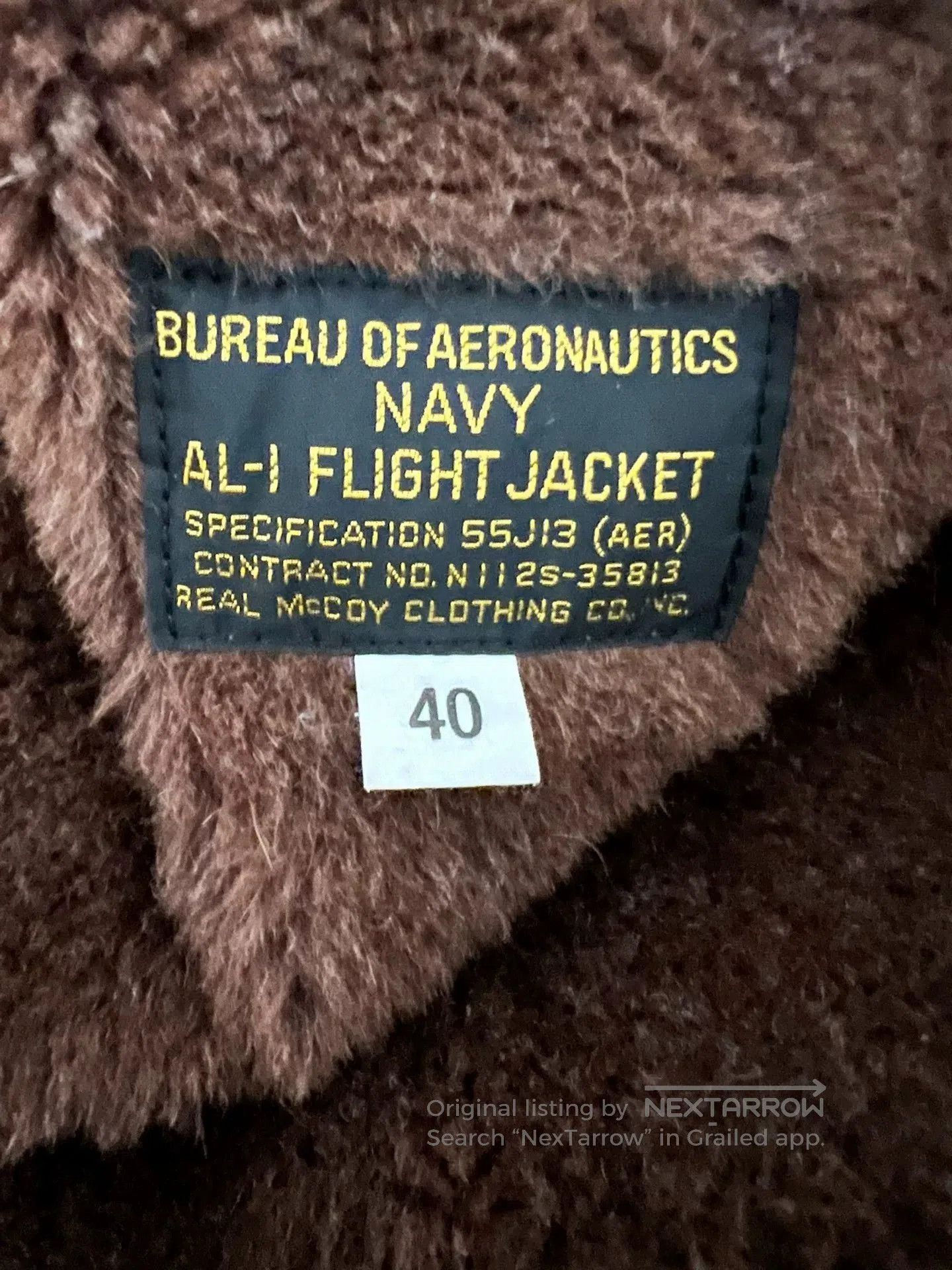 The Real McCoy's real mccoy AL1 Navy Flight Jacket. Size US M / EU 48-50 / 2 - 2 Thumbnail
