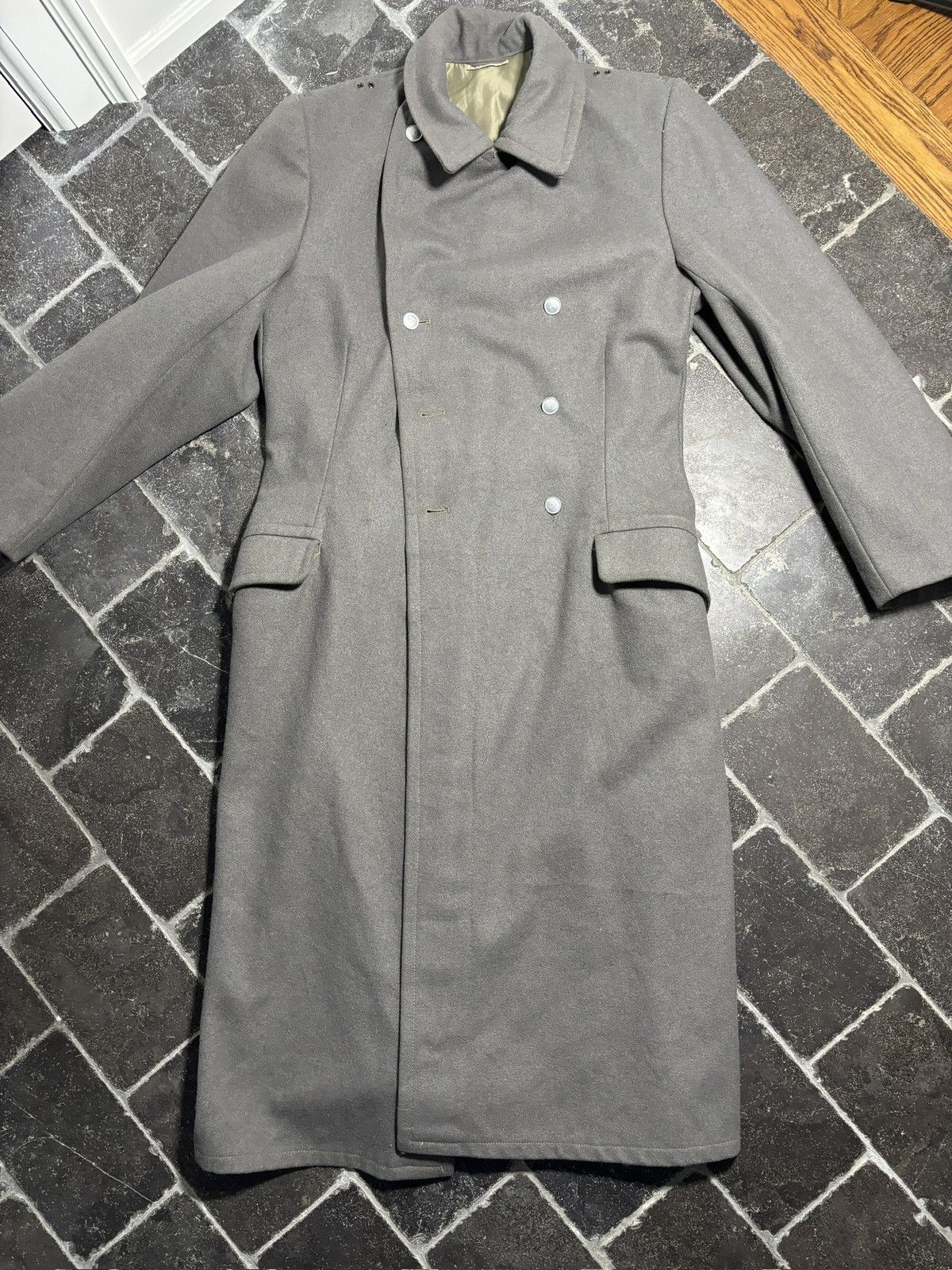 Vintage 1970s East German Military Vintage Wool Coat Trench Army 60s Size US M / EU 48-50 / 2 - 12 Thumbnail