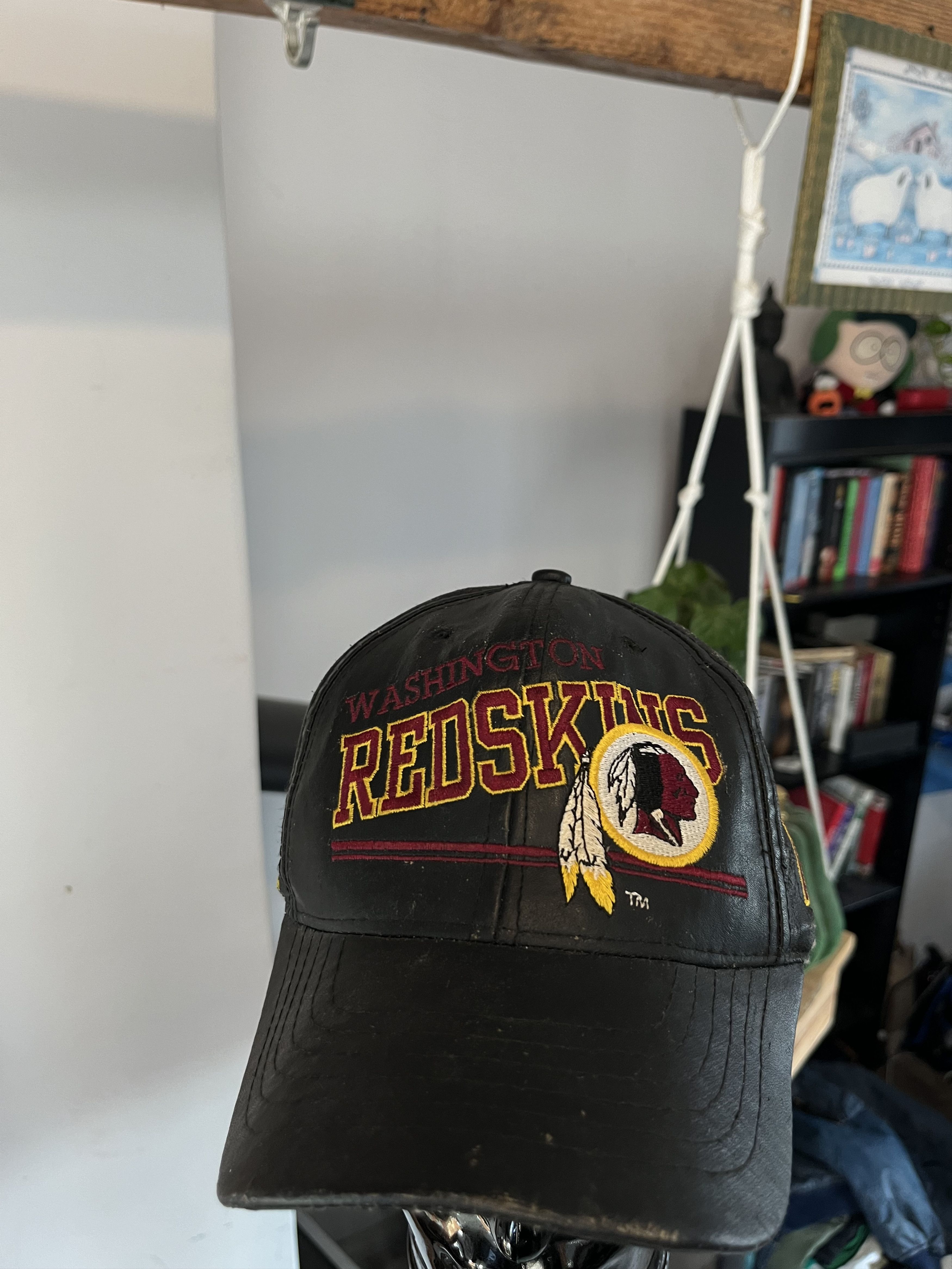 NFL × Vintage Vintage 90s Washington Redskins NFL Leather Cap Y2K Rare Size ONE SIZE - 2 Thumbnail