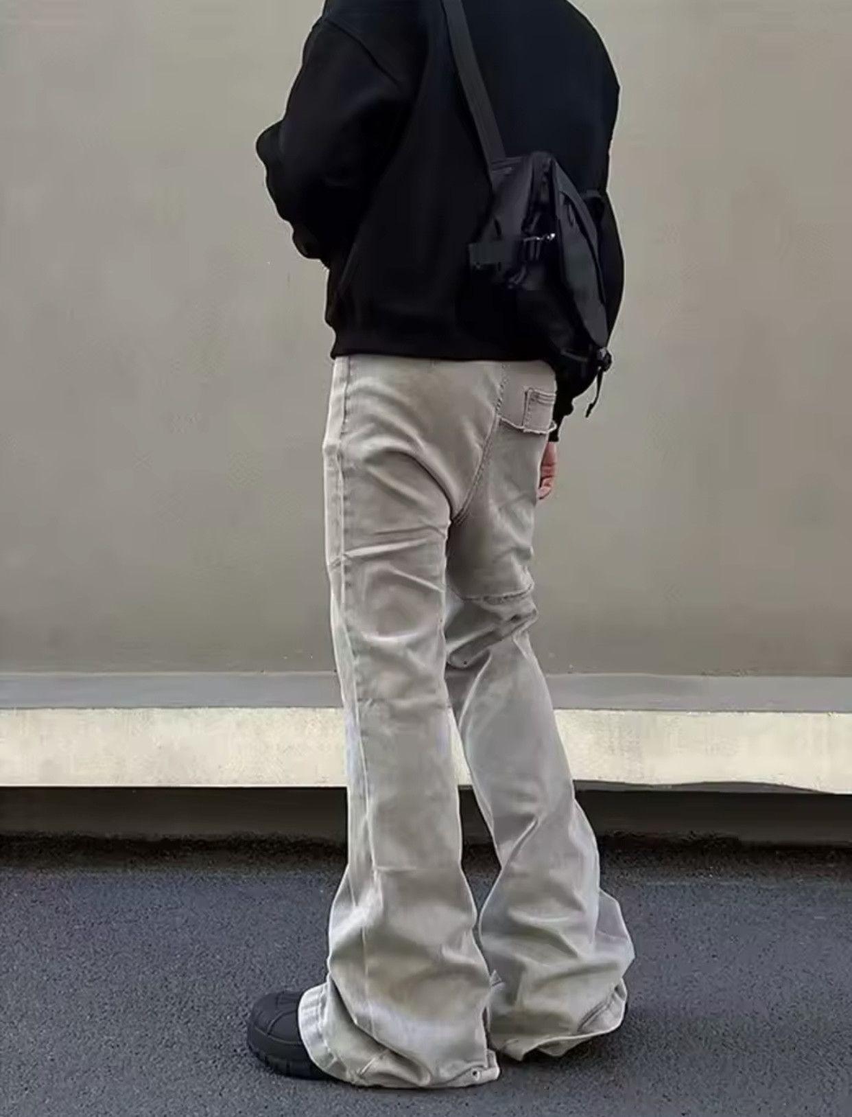 Denime × Japanese Brand Kanye Cyber Y2K Fashion Baggy Stacked Flare Jeans Pants Size US 32 / EU 48 - 2 Thumbnail