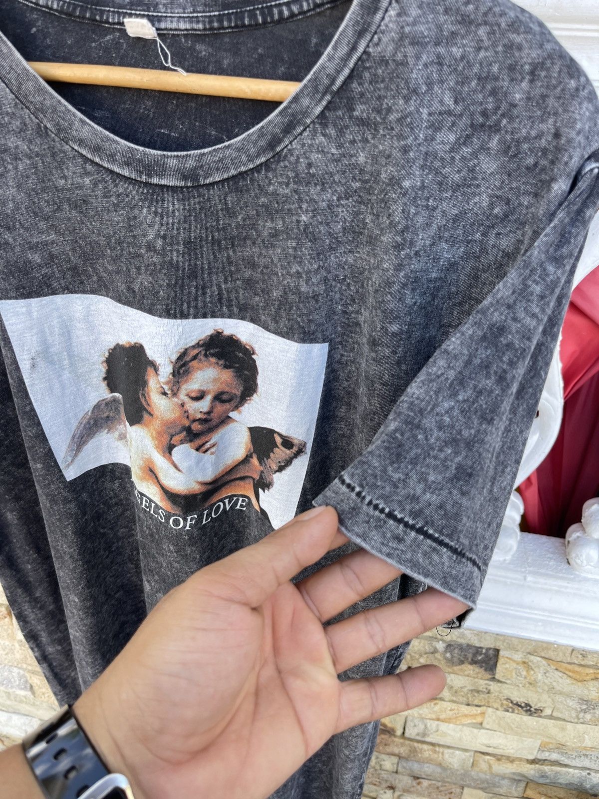 Other Rare🔥ANGELS OF LOVE Acid Wash ERD GRUNGE TEE Size US L / EU 52-54 / 3 - 6 Thumbnail