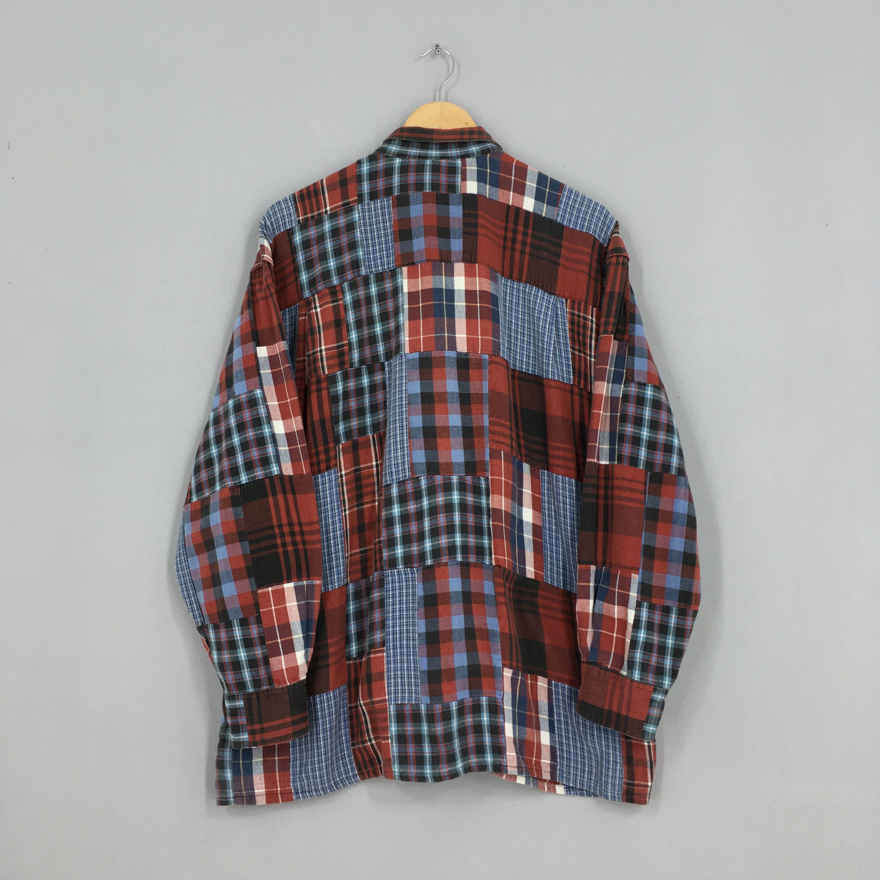 Eddie Bauer × Vintage Vintage Eddie Bauer Patchwork Boro Flannel Shirt Medium Size US S / EU 44-46 / 1 - 7 Thumbnail
