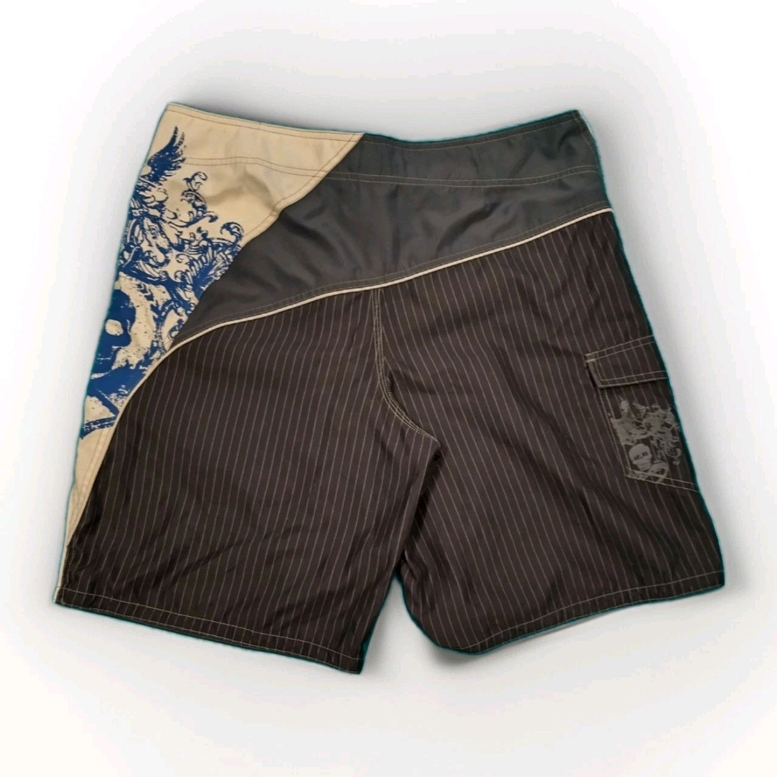 Mossimo MOSSIMO Board Shorts Pinstripe & Gothic Graphic Men's 35 Size US 35 - 4 Thumbnail