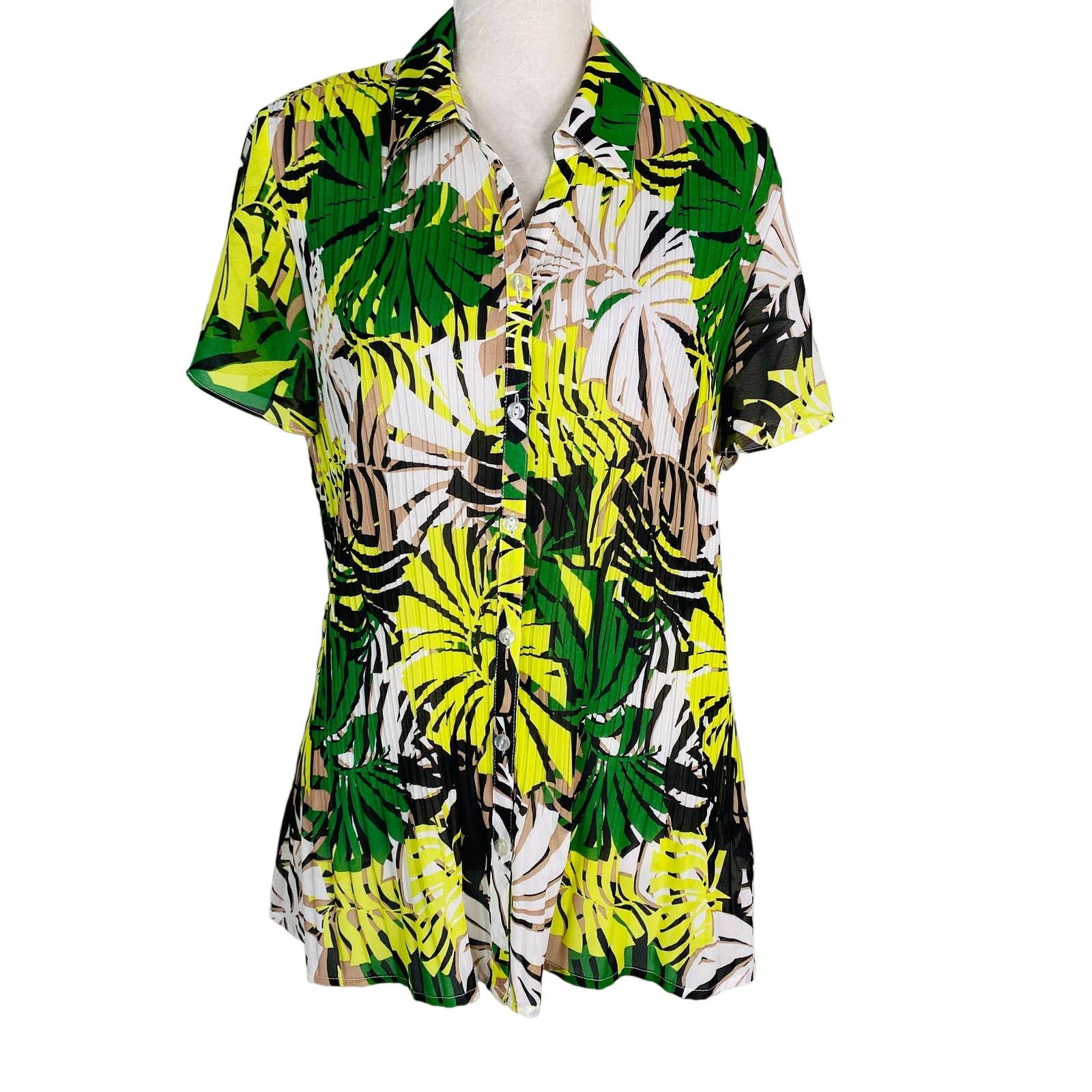Other Fashion Bug Button Down Shirt XL Plants Vacation New Size XL / US 12-14 / IT 48-50 - 1 Thumbnail