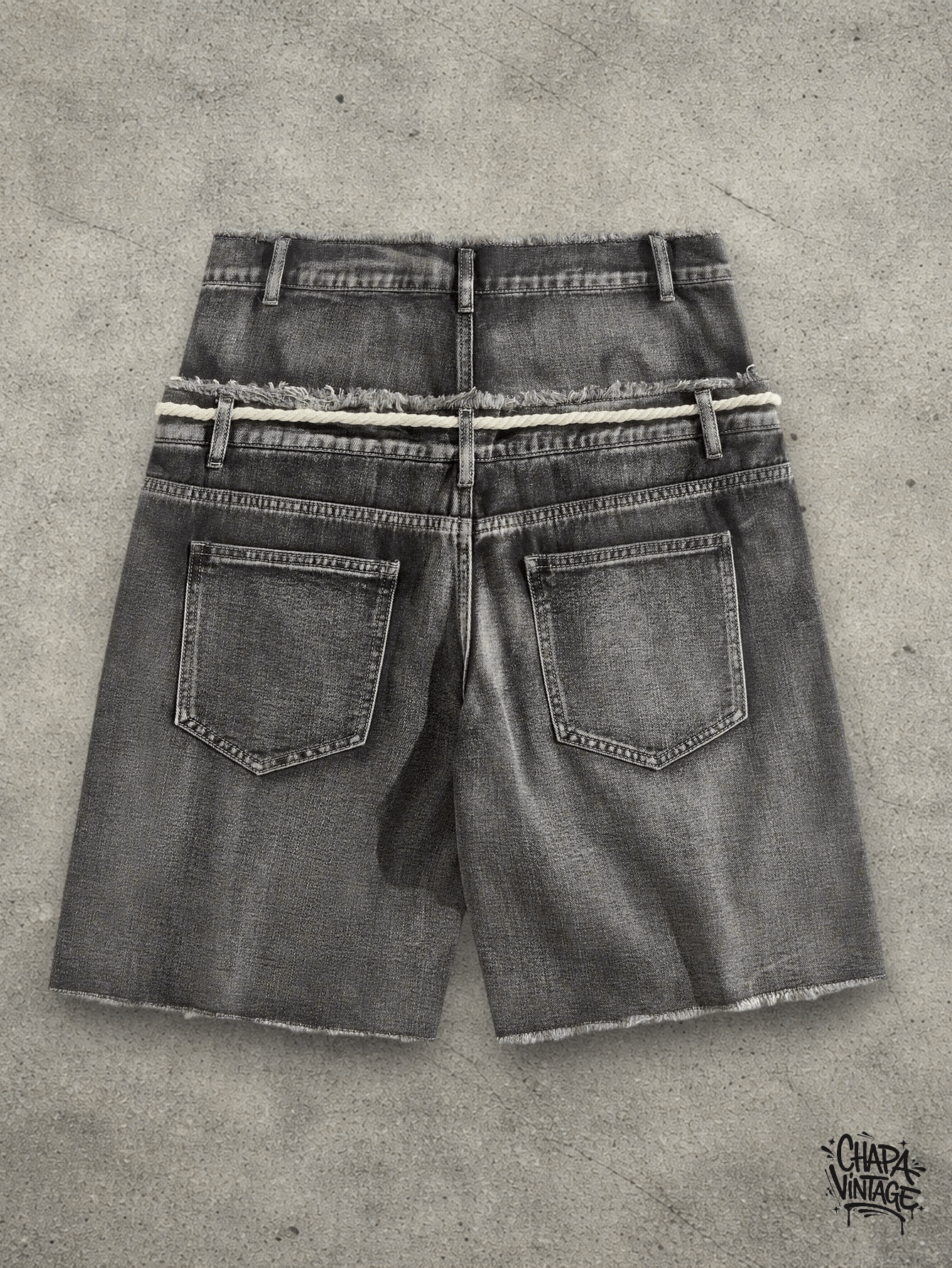 Jean Double waistband washed shorts Size US 32 / EU 48 - 4 Thumbnail