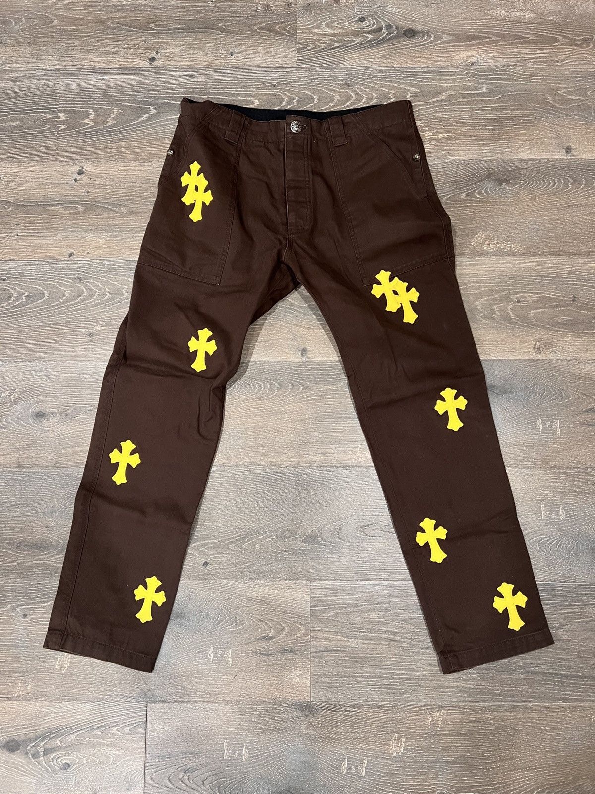 Chrome Hearts Chrome hearts 1 of 1 yellow patches brown carpenter sz 34 Size US 34 / EU 50 - 1 Thumbnail