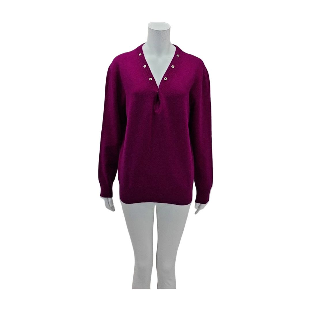 Balenciaga Balenciaga Purple Wool Pullover Sweater Size 38 Size XS / US 0-2 / IT 36-38 - 1 Thumbnail