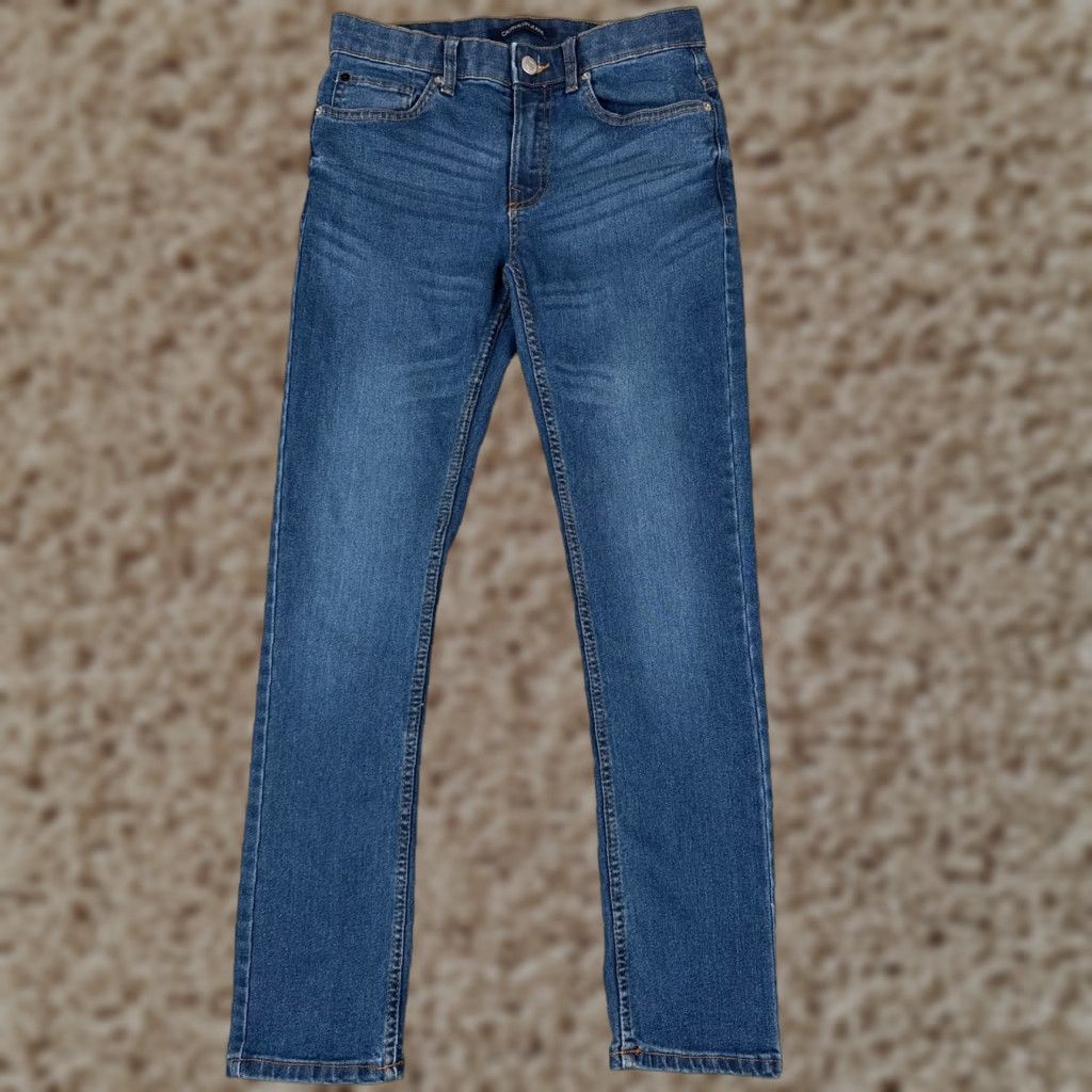 Calvin Klein Calvin Klein Jeans Women Blue Denim 14 Straight Skinny Mid 28x28 Cotton Blend 5-Pocket Zipper Distressed Embroidered Size 36" / US 14 / IT 50 - 1 Thumbnail