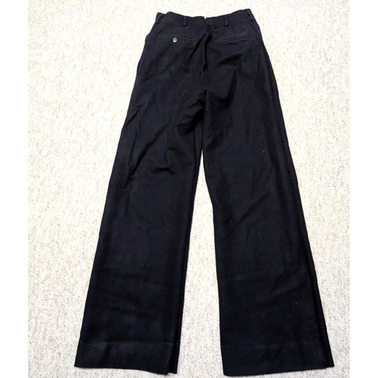 Bell VINTAGE USN SAILOR PANTS Navy Blue Wool Bell-Bottom 28x34 WWII Navy Mens Pants Size US 28 / EU 44 - 3 Thumbnail