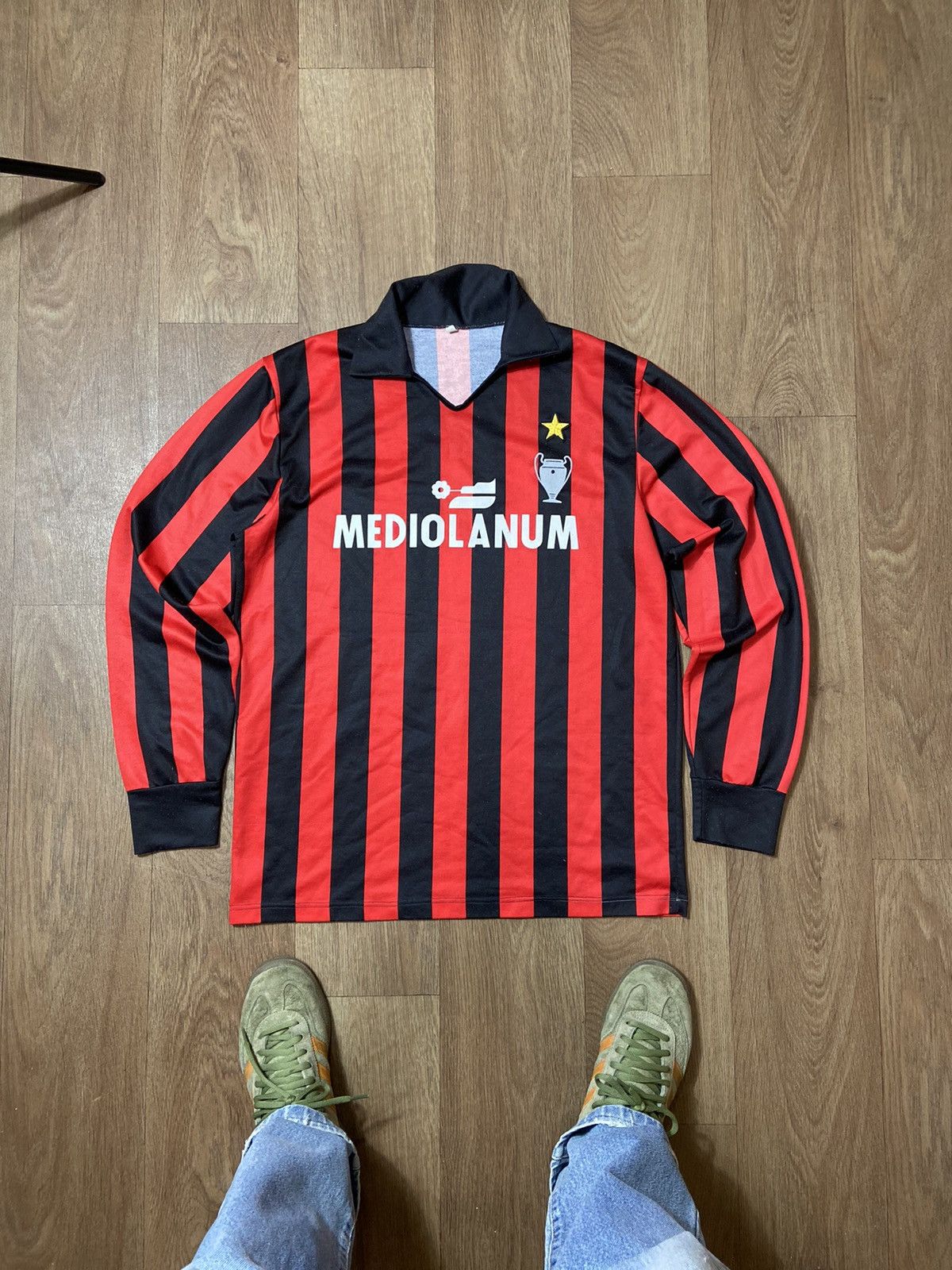 Vintage AC MILAN 90/91 ITALIA SOCCER FOOTBALL JERSEY #7 BLOCK CORE Size US L / EU 52-54 / 3 - 1 Thumbnail