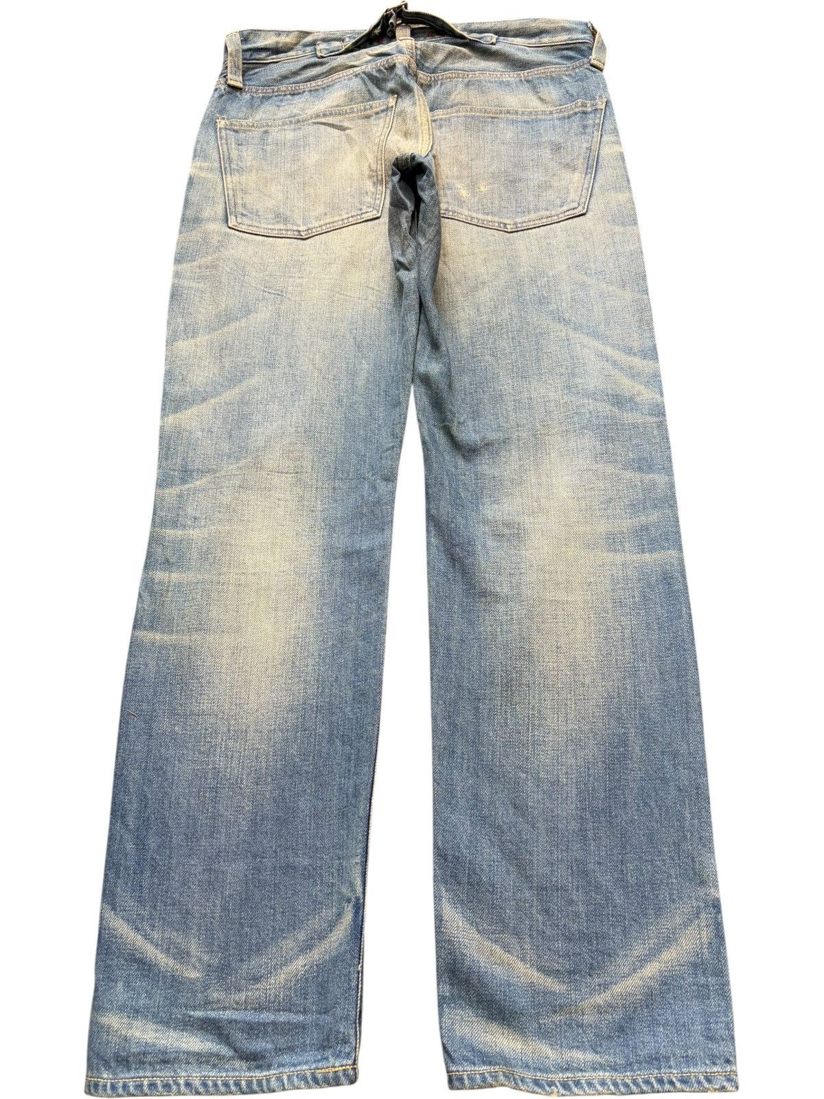 Edwin Vintage / Y2K Red Card Buckle Back Mud Wash Distress Jeans Size US 29 - 2 Thumbnail
