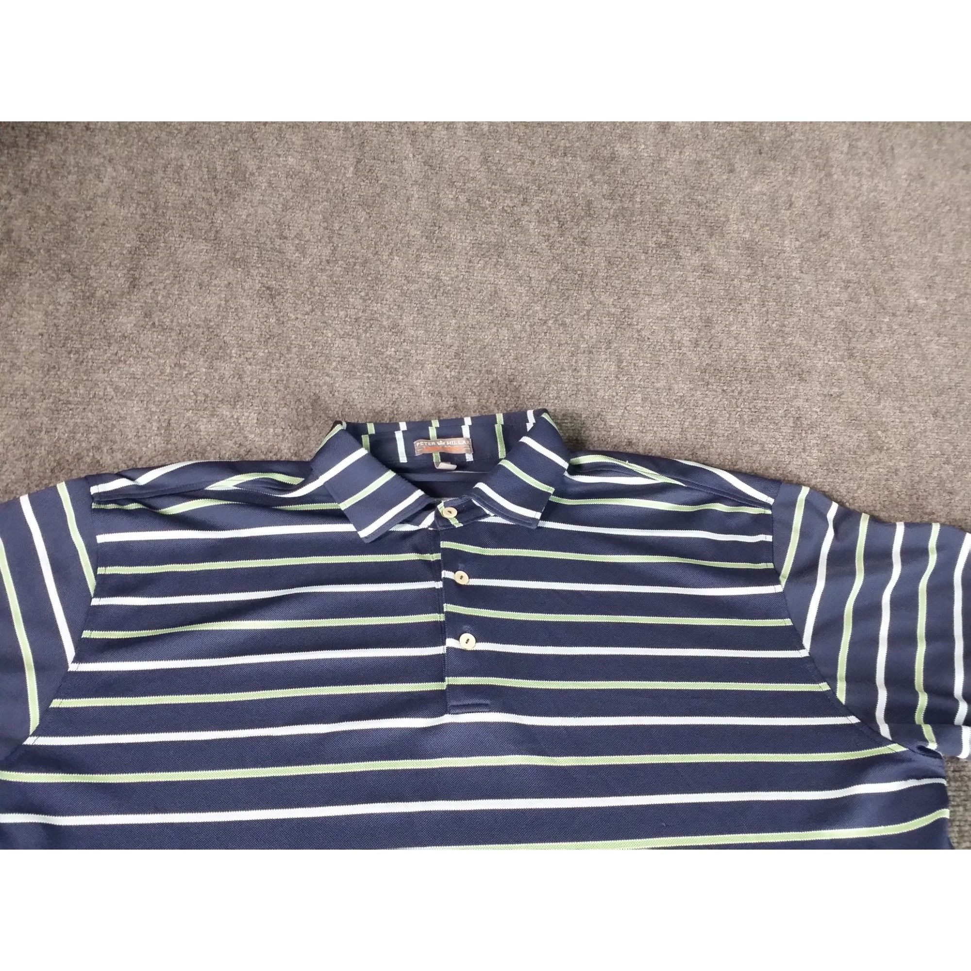 Peter Millar Peter Millar Summer Comfort Striped Golf Polo Men Sz XL Blue Size US XL / EU 56 / 4 - 2 Thumbnail