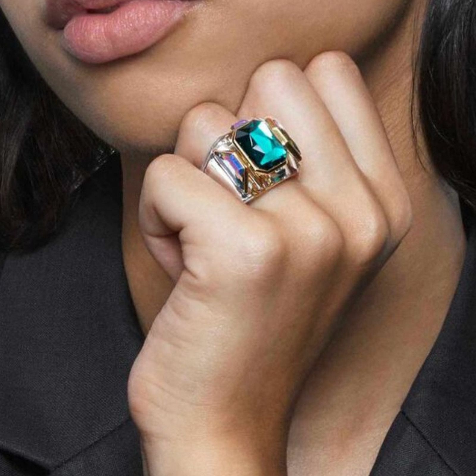 Swarovski Swarovski Chroma cocktail ring Green, EUR 58 USA 8 Size ONE SIZE - 11 Thumbnail