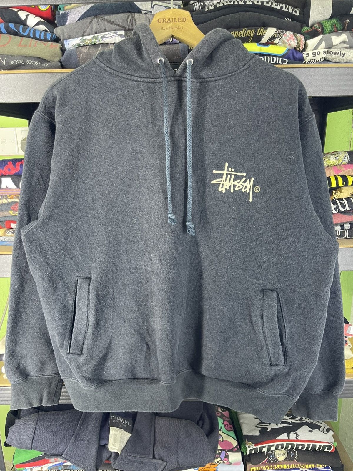 Stussy 2000's Vintage Stussy Pigment Dyed Hoodie Blue Black Size US M / EU 48-50 / 2 - 4 Thumbnail