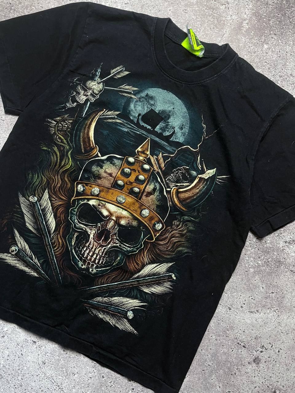 Vintage VINTAGE 3D EMBLEM T SHIRT SKULL PIRATE 90S Y2K Size US L / EU 52-54 / 3 - 2 Thumbnail