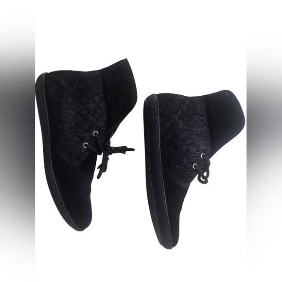 Louis Vuitton Monogram Suede Sneaker Flap Shoes Black RARE! Size US 6.5 / IT 36.5 - 6 Thumbnail