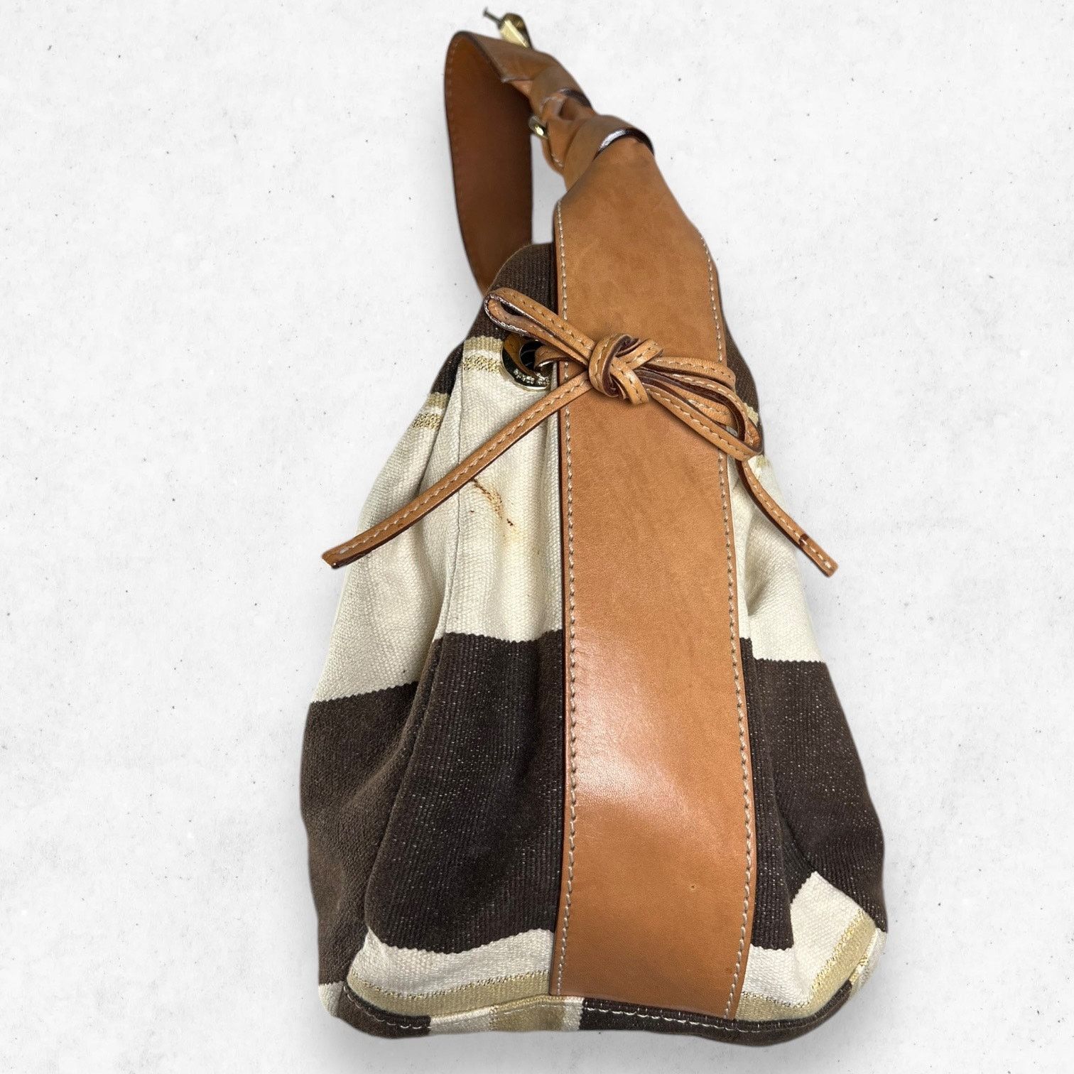 Kate Spade Kate Spade Striped Canvas Leather Trim Hobo Shoulder Bag Size ONE SIZE - 3 Thumbnail