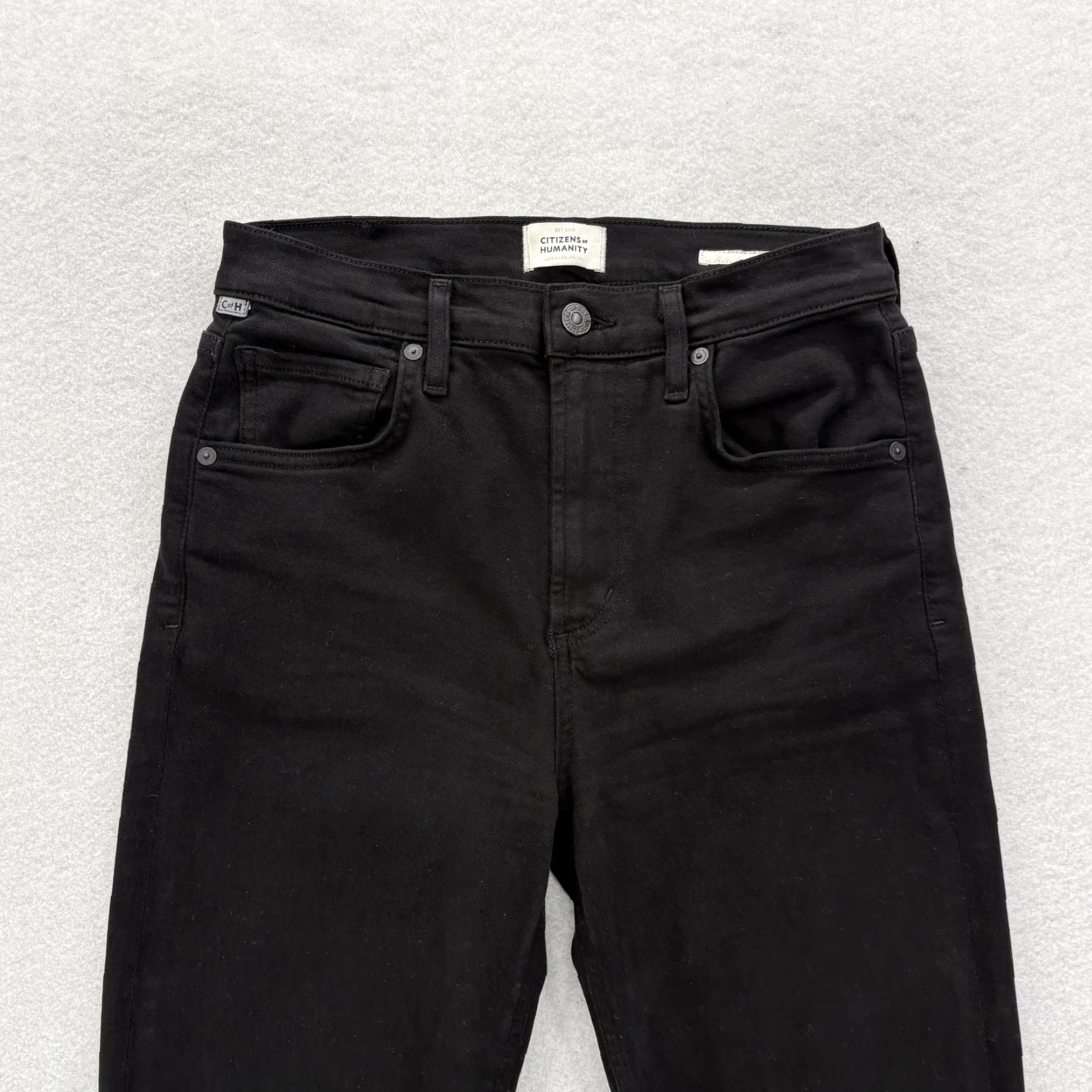 Citizens Of Humanity Citizens of Humanity Isola Cropped Jeans Womens 26 Black Mid Rise Slim Stretch Denim 5-Pocket Zipper Button Pocket 26 in Inseam Size 26" / US 2 / IT 38 - 2 Thumbnail