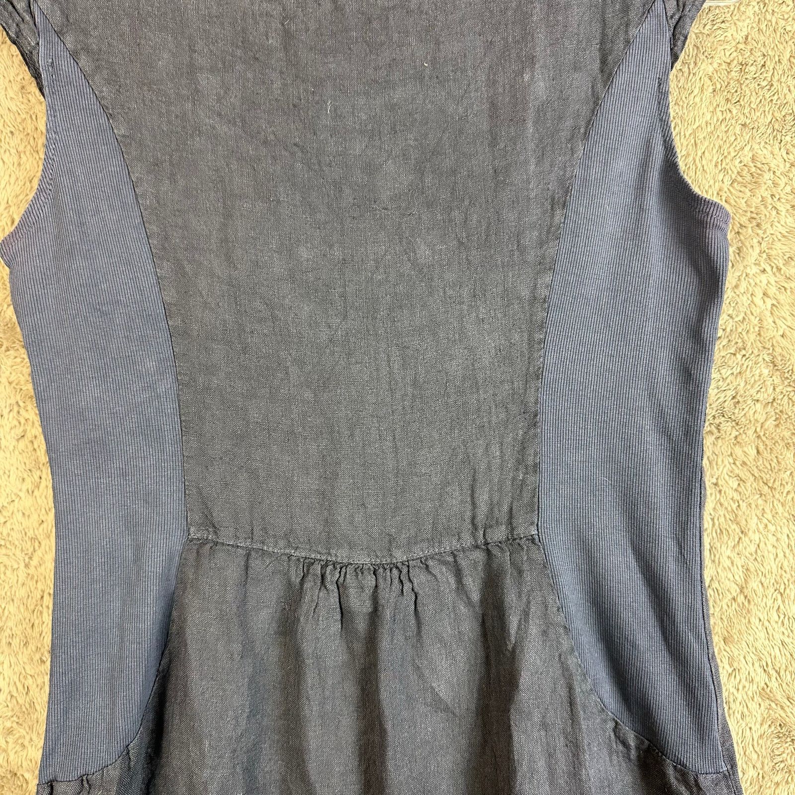 Other Lina Tomei Linen Shift Sheath Mini Dress S Embroider Lace Size S / US 4 / IT 40 - 4 Thumbnail