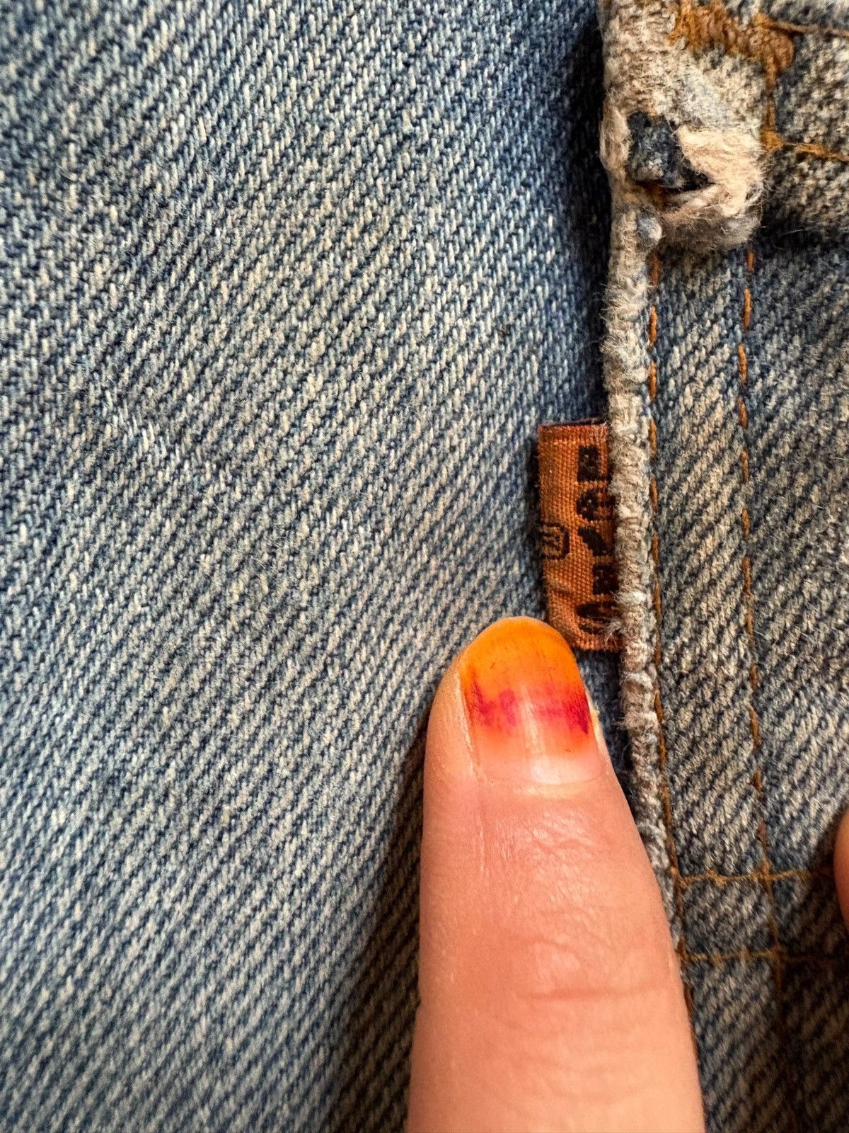 Levi's Vintage 70s Levis 607 Orange Tab Mud Wash Loose Short Jeans Size US 34 / EU 50 - 14 Thumbnail