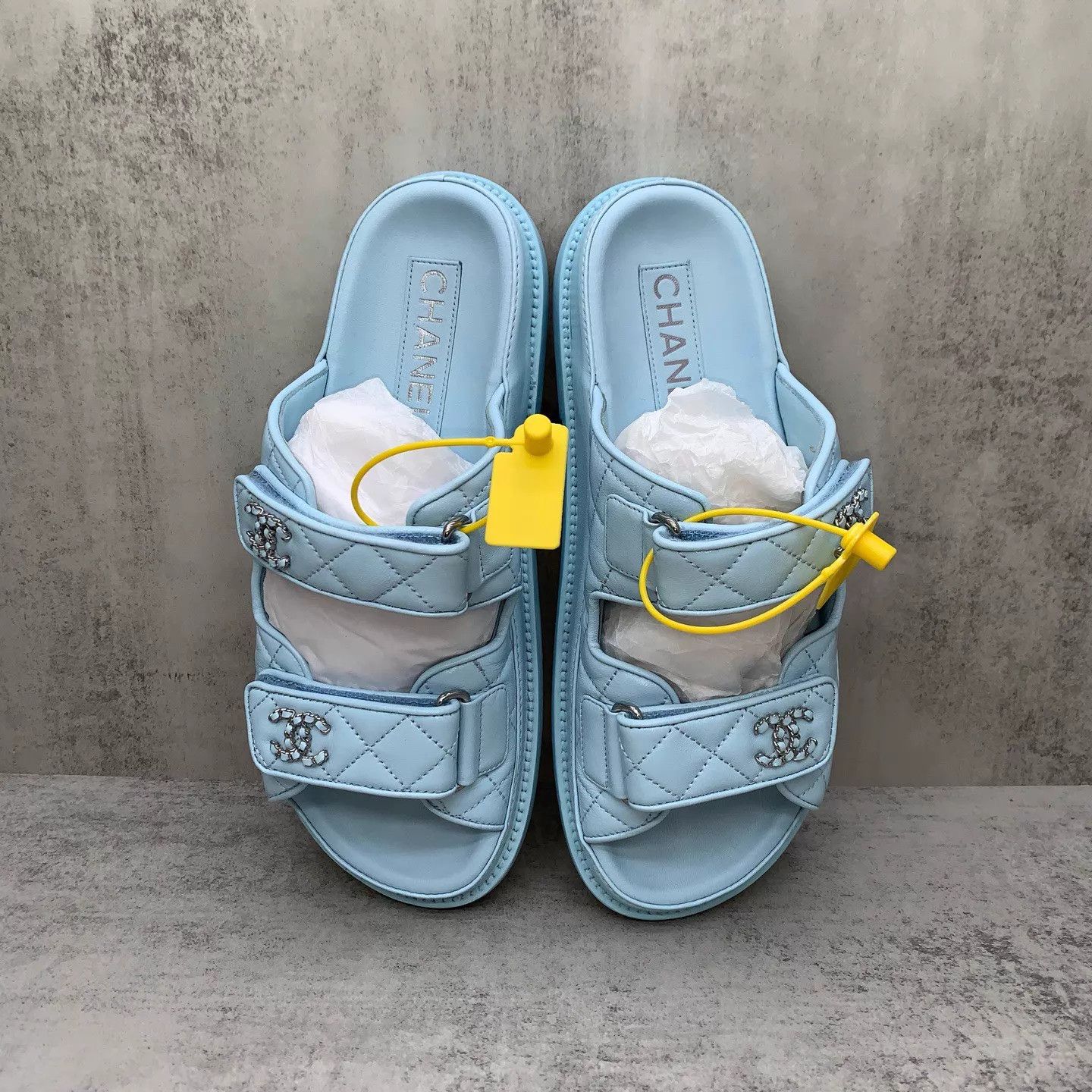 Chanel Chanel Blue Double C Velcro Sandals 37 Size US 6.5 / IT 36.5 - 6 Thumbnail