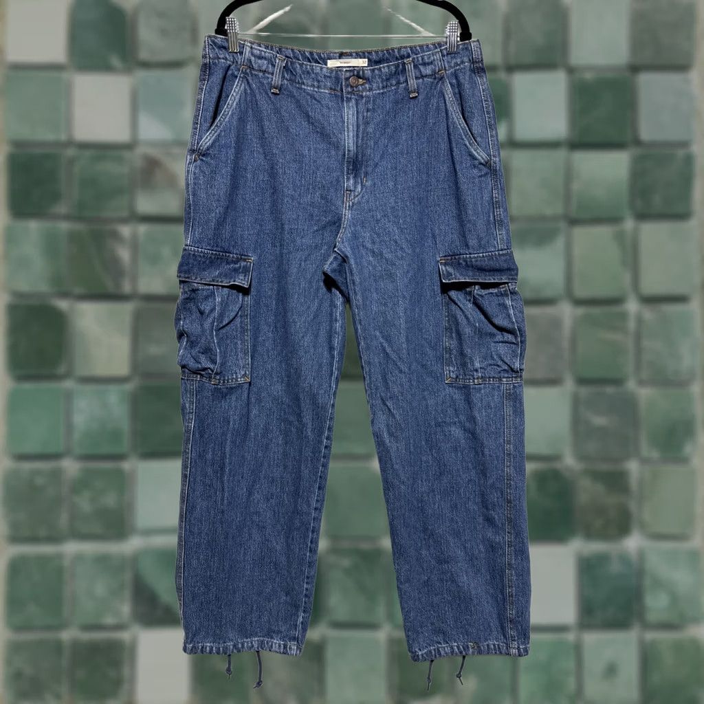 Levi's Levi'S 94 baggy cargo jeans denim mens 36x32 carpenter pockets draw strings Y2K Size US 36 / EU 52 - 1 Thumbnail