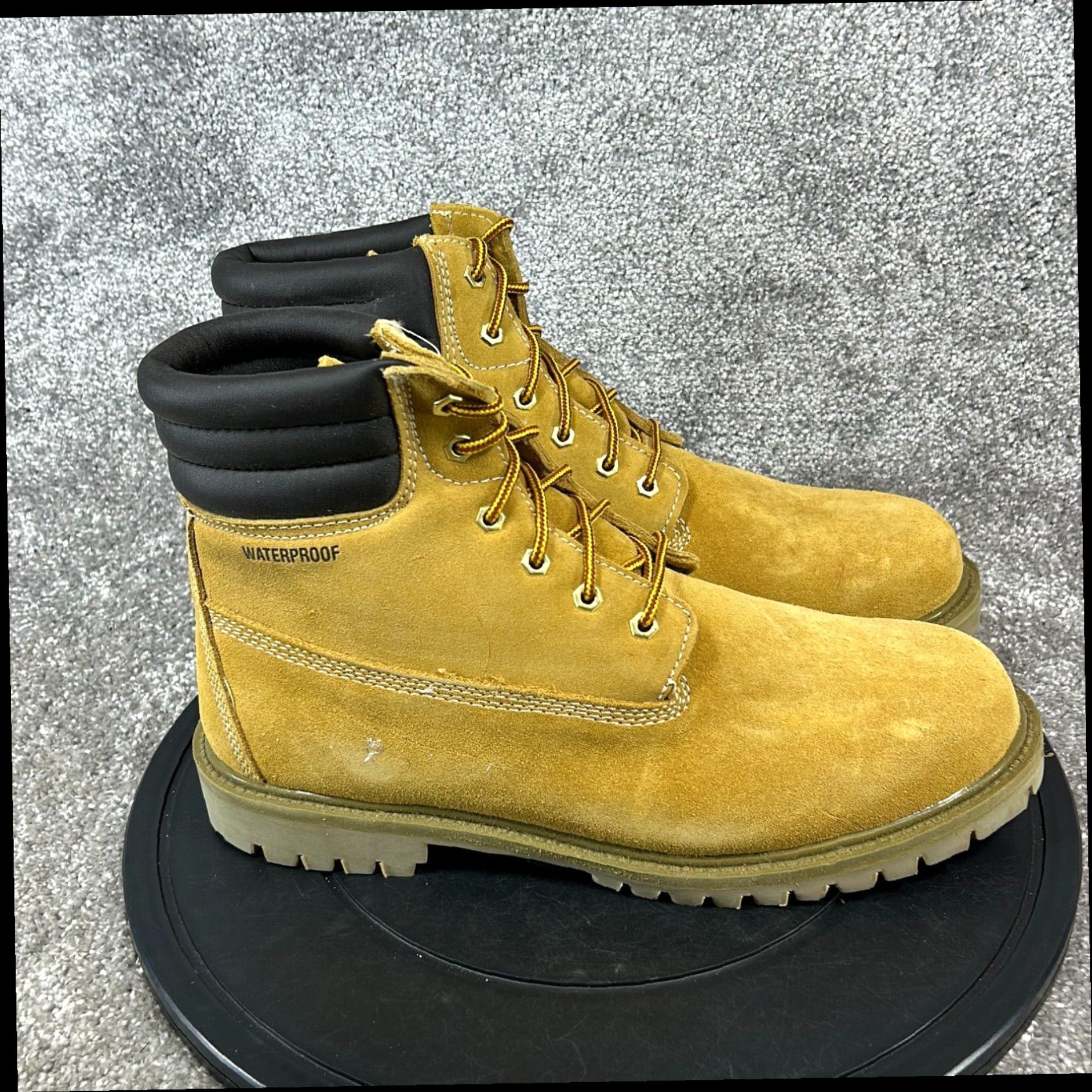 Vintage Men s Size 14 M Wheat Suede Steel Toe Waterproof Work Boots by Knapp Grailed