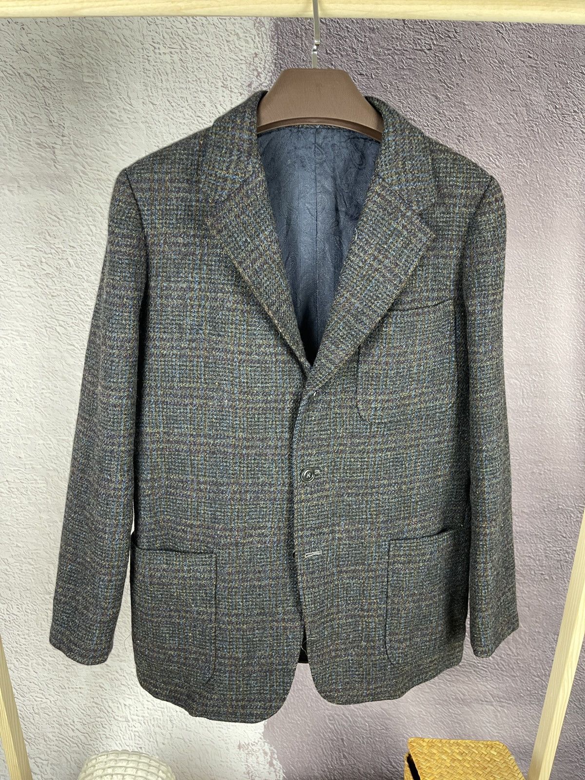 Harris Tweed Harris Tweed vintage 1971 checkered blazer paisley lining Size 44R - 4 Thumbnail