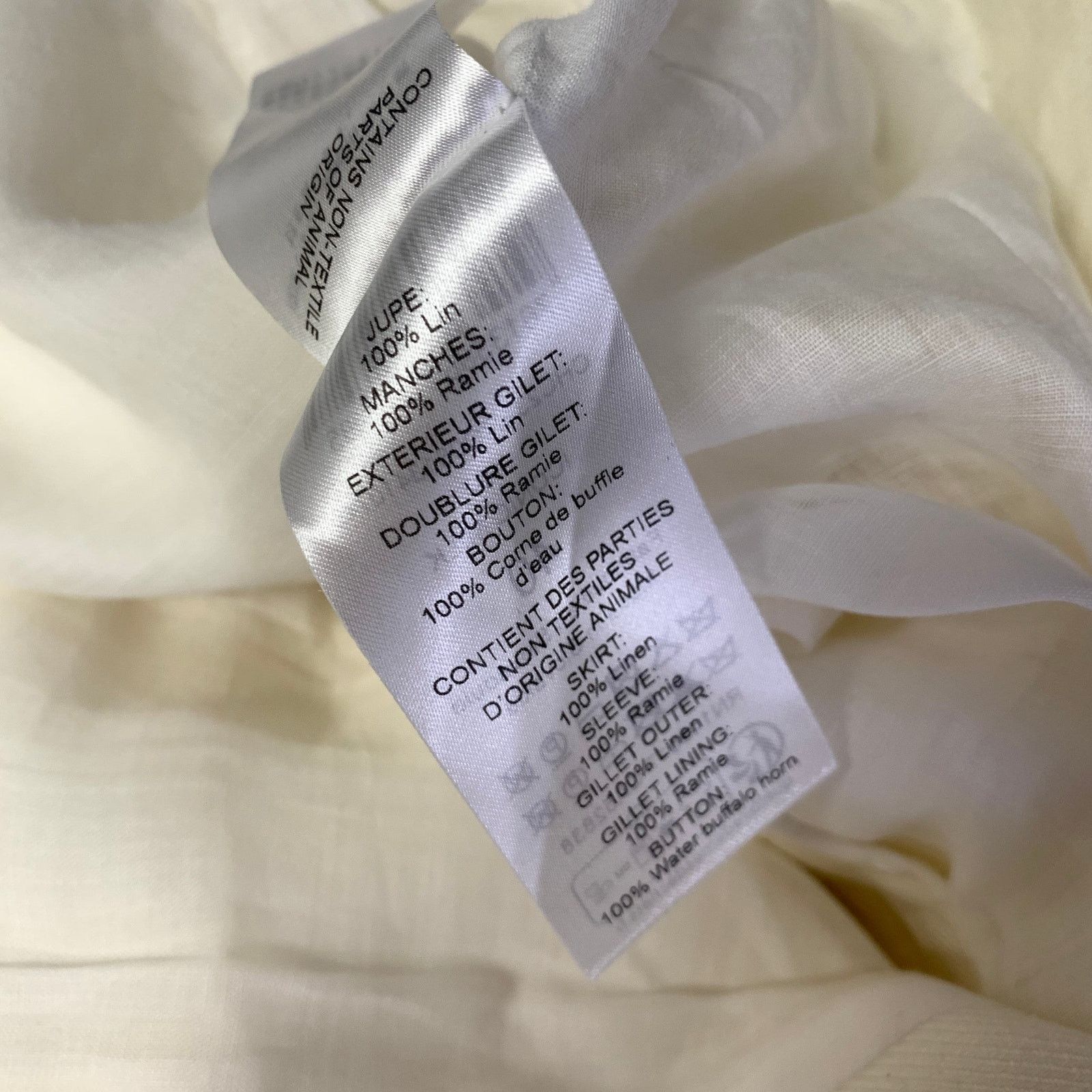 Chloe CHLOE Size L Cream Linen Ramie Twill Vest Midi Dress Size L / US 10 / IT 46 - 6 Thumbnail