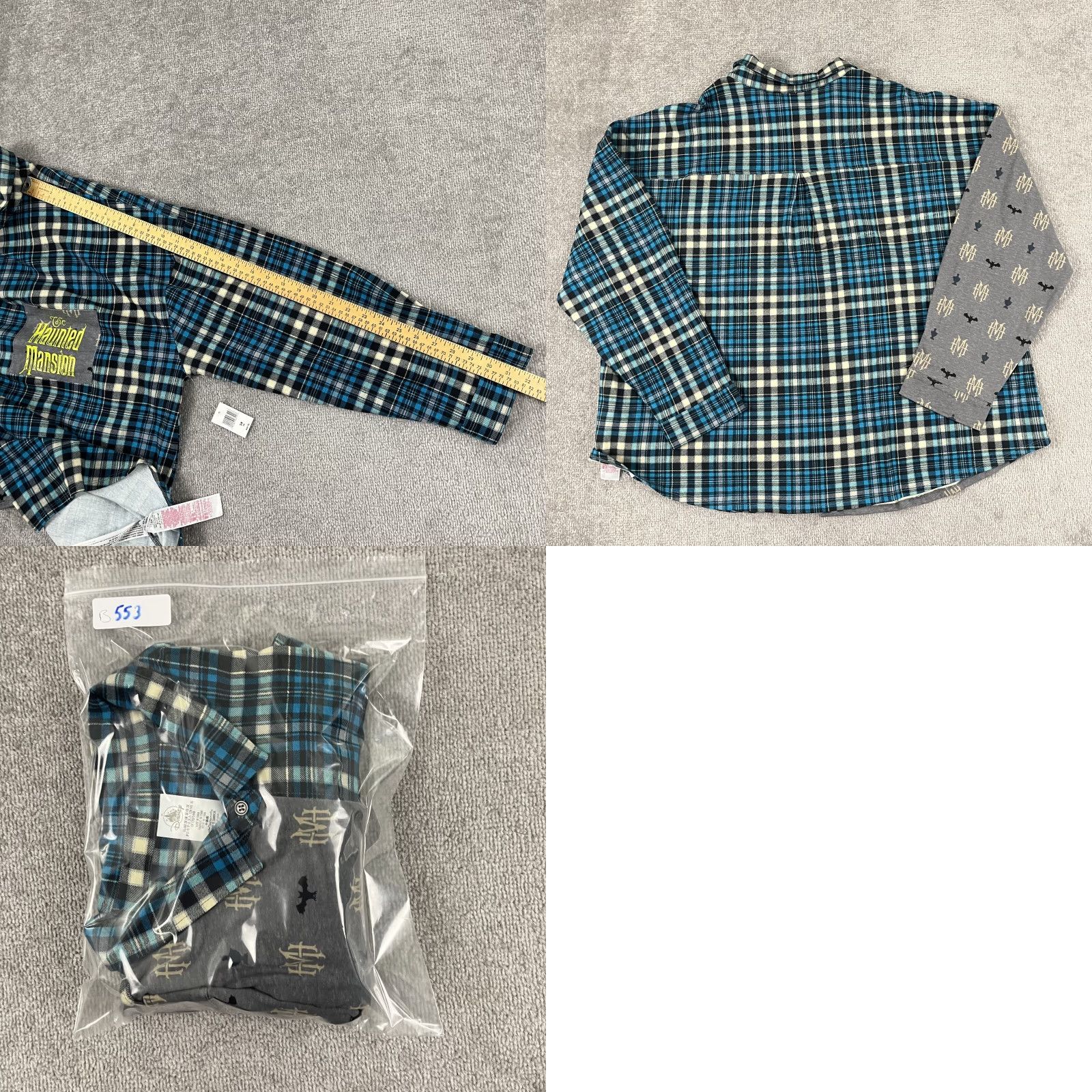 Disney VINTAGE The Haunted Mansion Shirt Disney Womens 3X Flannel Button-Up Knit NEW Size XXL / US 16-18 / IT 52-54 - 8 Thumbnail