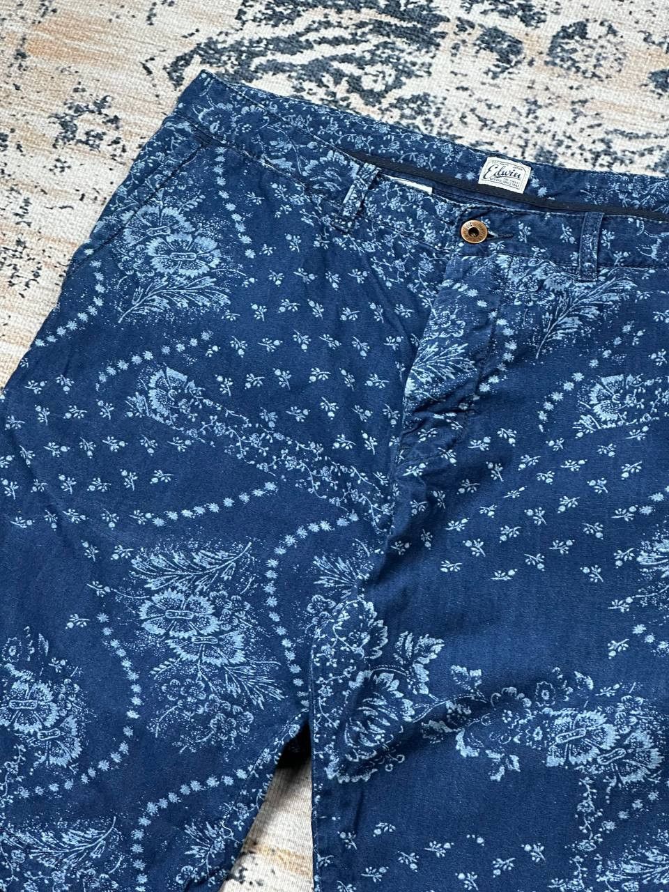 Edwin Edwin Japan Indigo Wash Printed Rail Bermuda Shorts Size US 32 / EU 48 - 4 Thumbnail