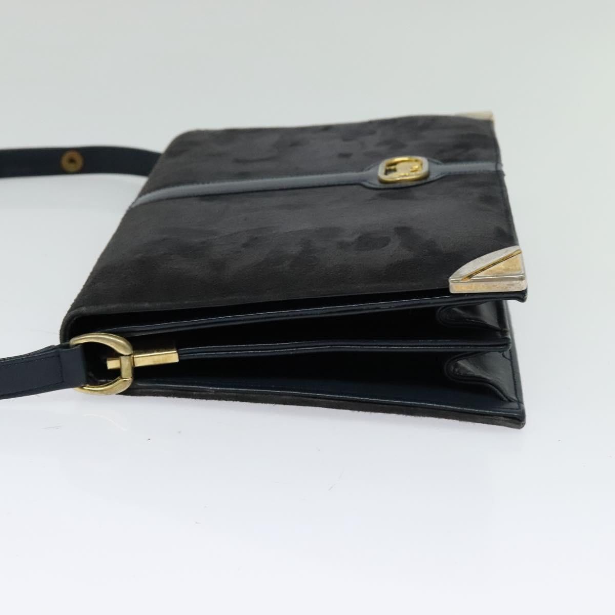 Celine CELINE Shoulder Bag Suede Navy Gold Size ONE SIZE - 4 Thumbnail