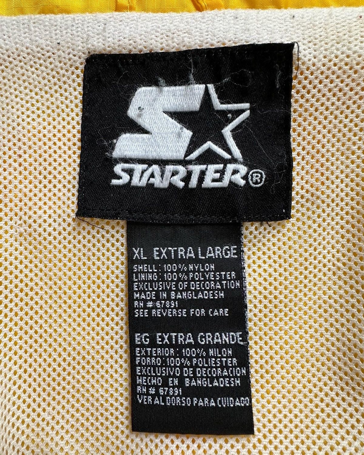 Starter STARTER 90s Yellow Embroidered Zipper Sleeve Windbreaker Size US XL / EU 56 / 4 - 2 Thumbnail