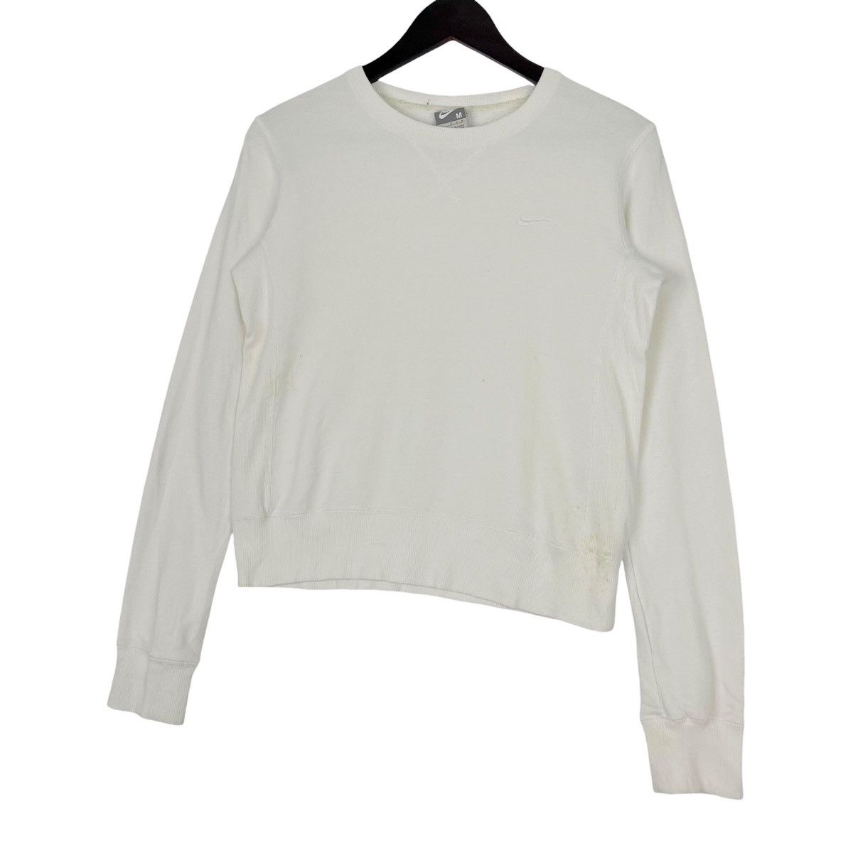 Nike × Vintage Vintage Nike Crewneck Sweatshirt White Pullover Jumper Size Size M / US 6-8 / IT 42-44 - 2 Thumbnail