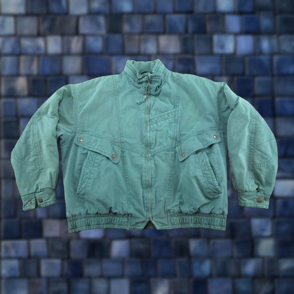 Members Only VINTAGE Members Only Jacket 90s Green Canvas Full Zip Size L Men Size US L / EU 52-54 / 3 - 1 Thumbnail