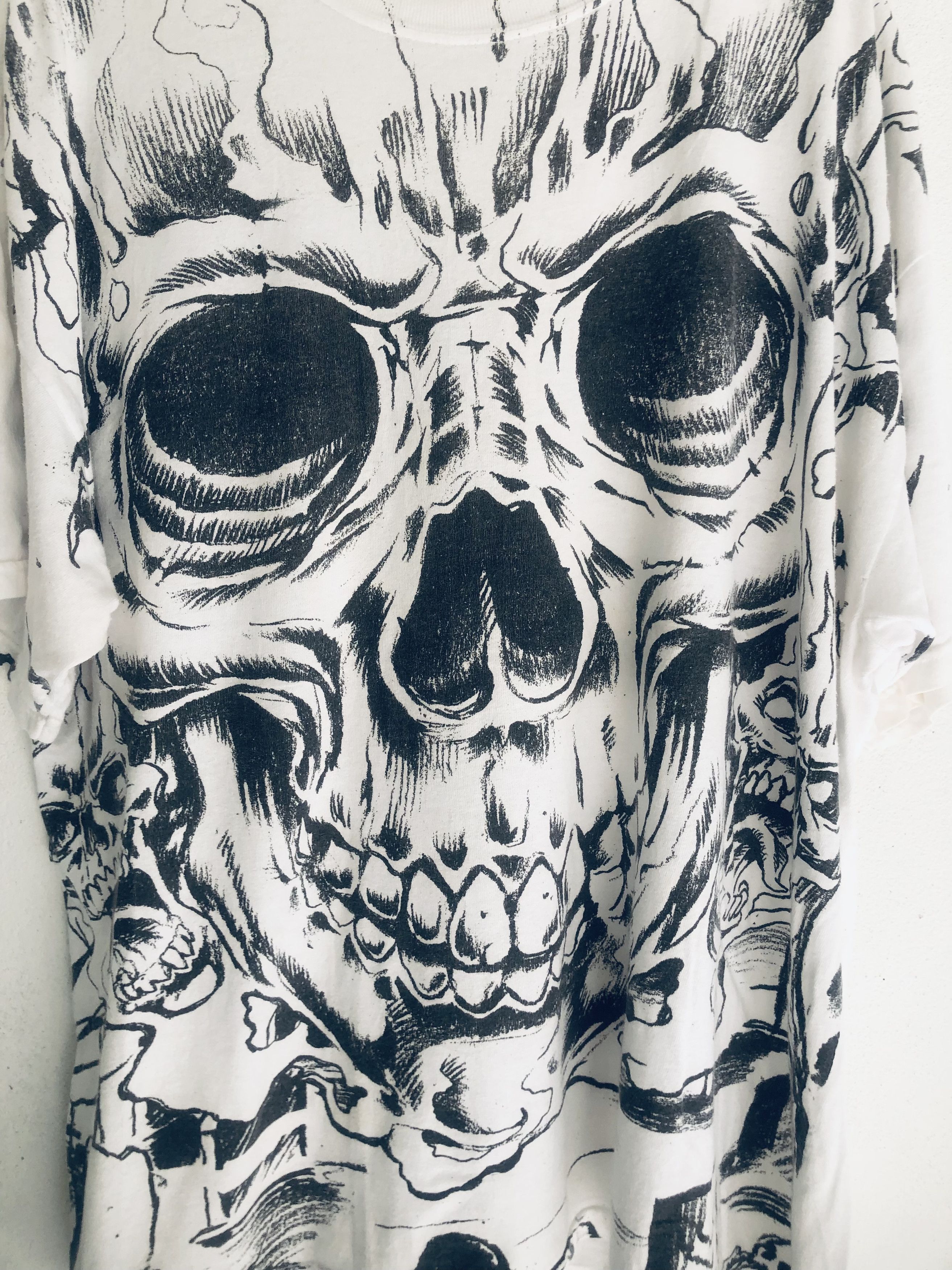 Japanese Brand Vintage Skull Big Logo Hip Hop Designer Fashion Style Size US XL / EU 56 / 4 - 4 Thumbnail