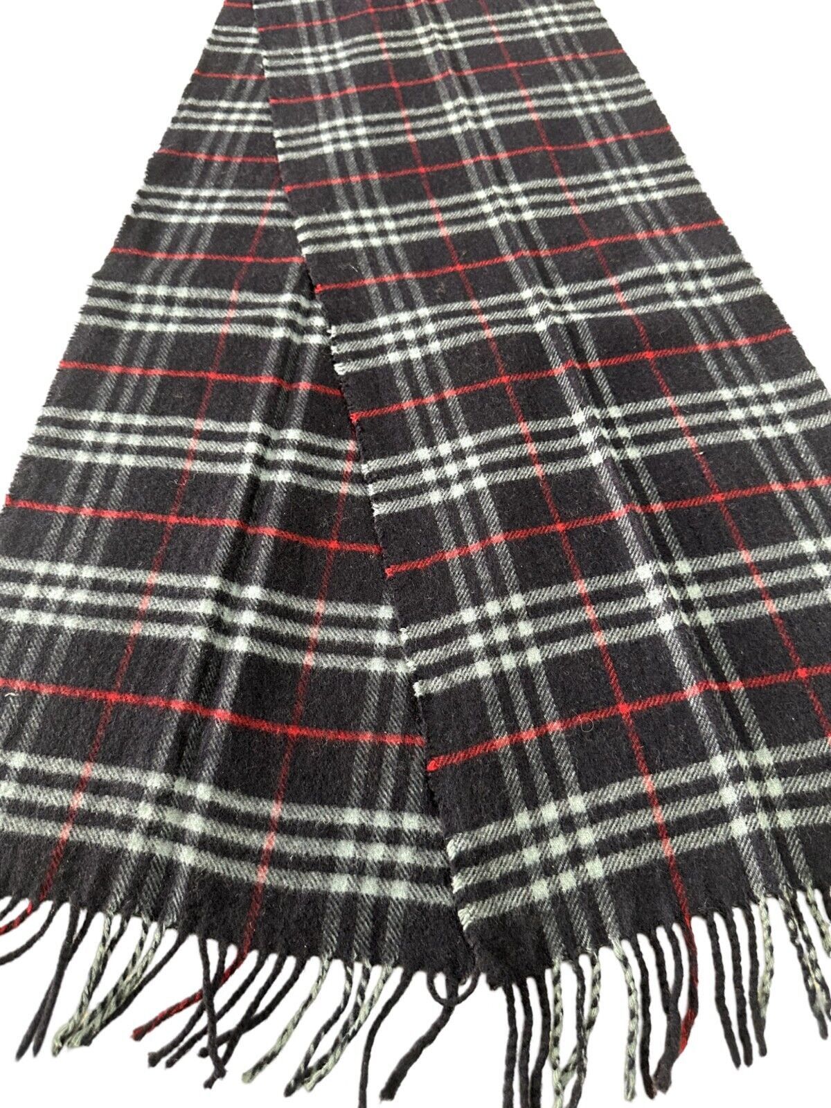 Burberry Burberrys Authentic Unisex Scarf Navy Blue 100% Lambswool Size ONE SIZE - 3 Thumbnail