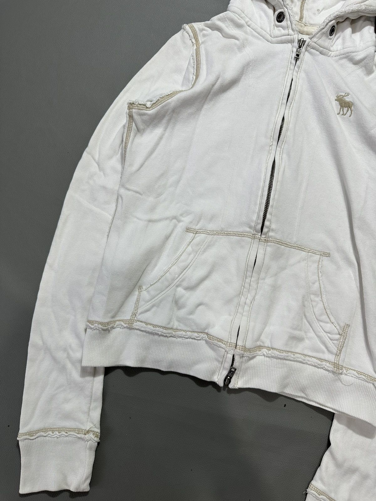 Abercrombie & Fitch 90s DISTRESSED OUTER SEAM ABERCROMBIE ZIP HOODIE LGB STYLE Size S / US 4 / IT 40 - 5 Thumbnail