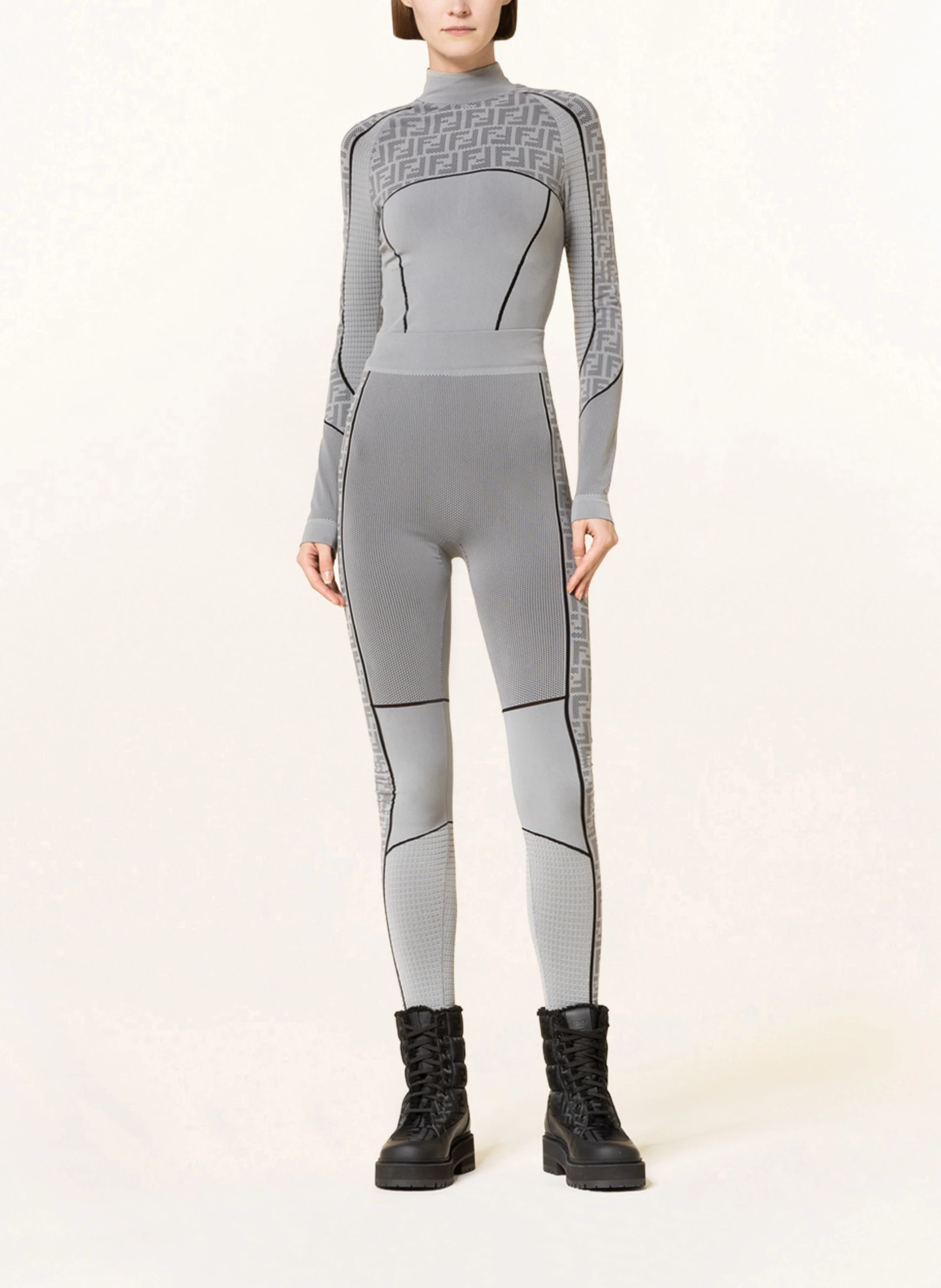 Fendi o1s1wg111224 FF Technical Fabric Sweater in Grey Size M / US 6-8 / IT 42-44 - 2 Thumbnail