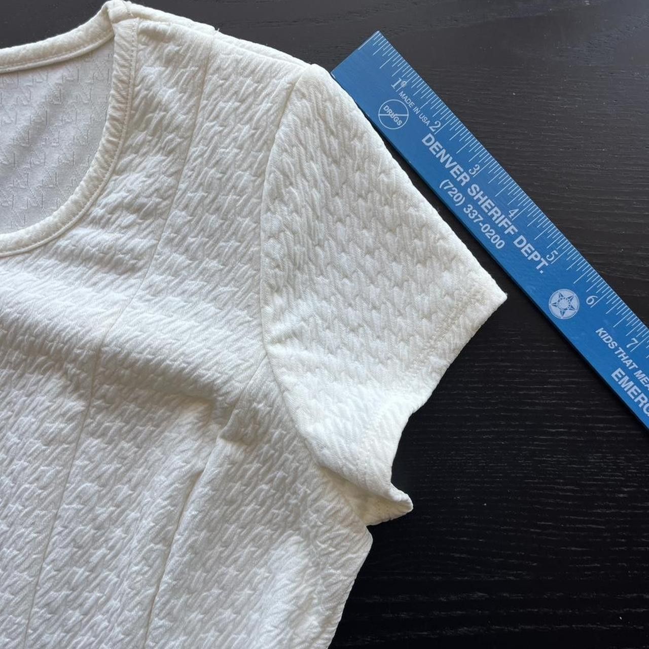 Other ✨ Elegant BCX White Textured Peplum Top ✨ Size L / US 10 / IT 46 - 7 Thumbnail