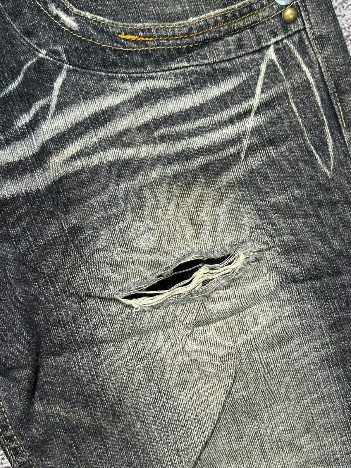 PPFM Japanese Brand Root Three Distressed Jeans Size US 30 / EU 46 - 5 Thumbnail