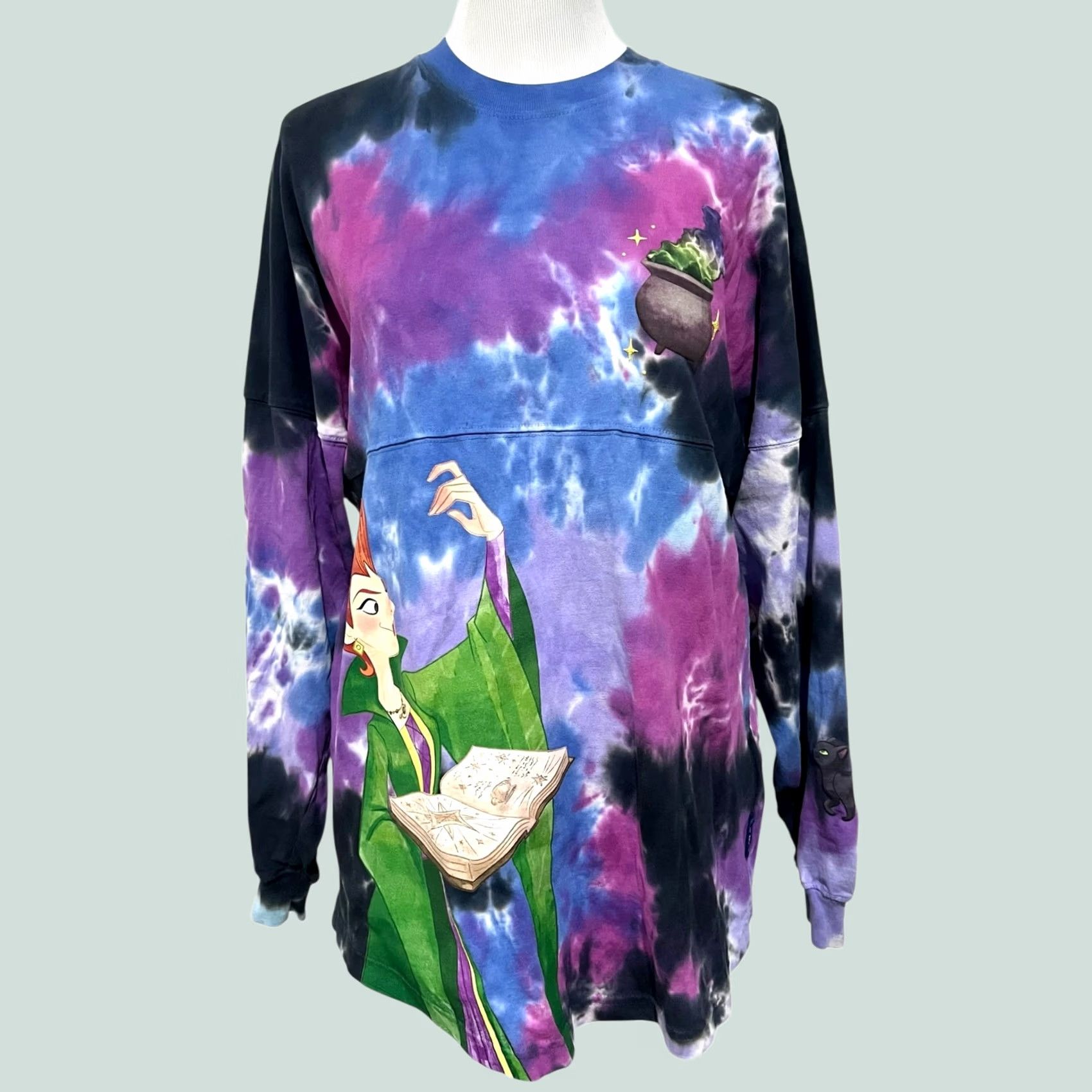 Disney Disney Spirit Jersey Hocus Pocus Sanderson Sisters Tonight We Fly Adult Size S T-Shirt Long Sleeve Crew Neck Tie Dye Multicolor Womens S Size S / US 4 / IT 40 - 1 Thumbnail