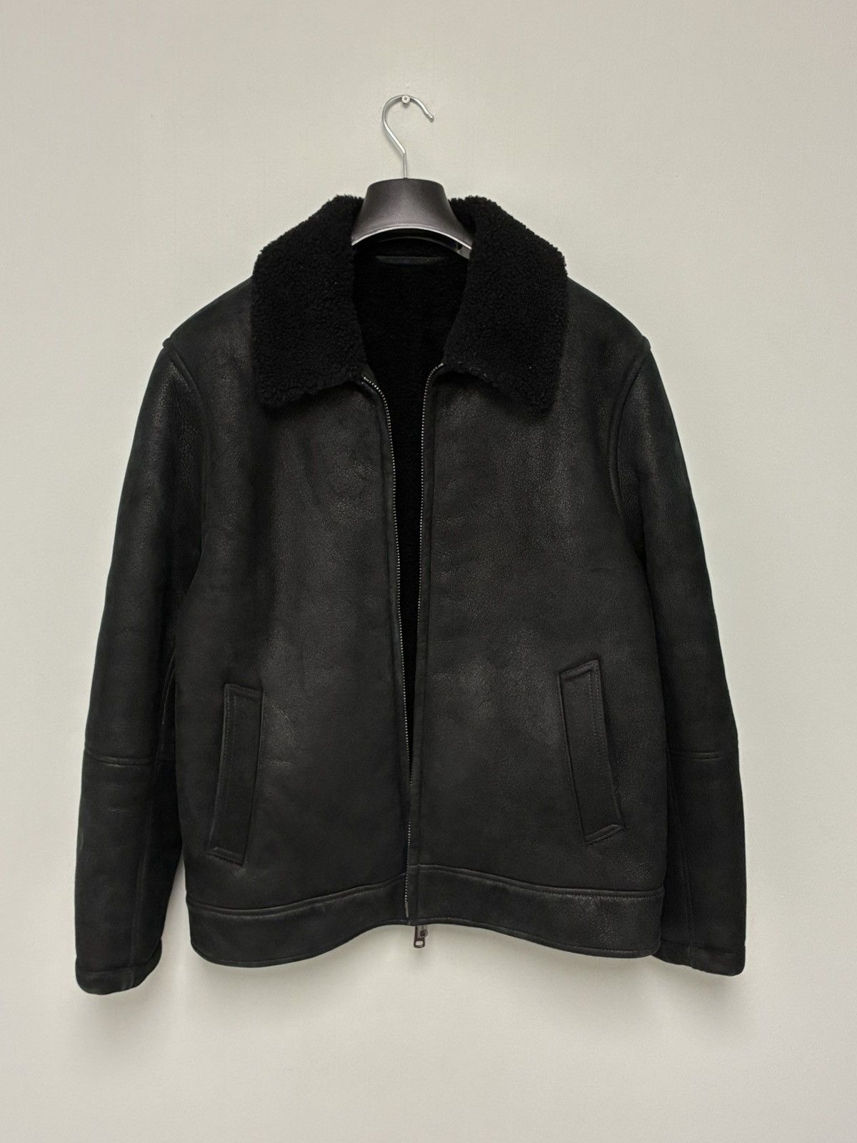 Todd Snyder Italian Shearling Leather Aviator Bomber Jacket Large Size US L / EU 52-54 / 3 - 12 Thumbnail