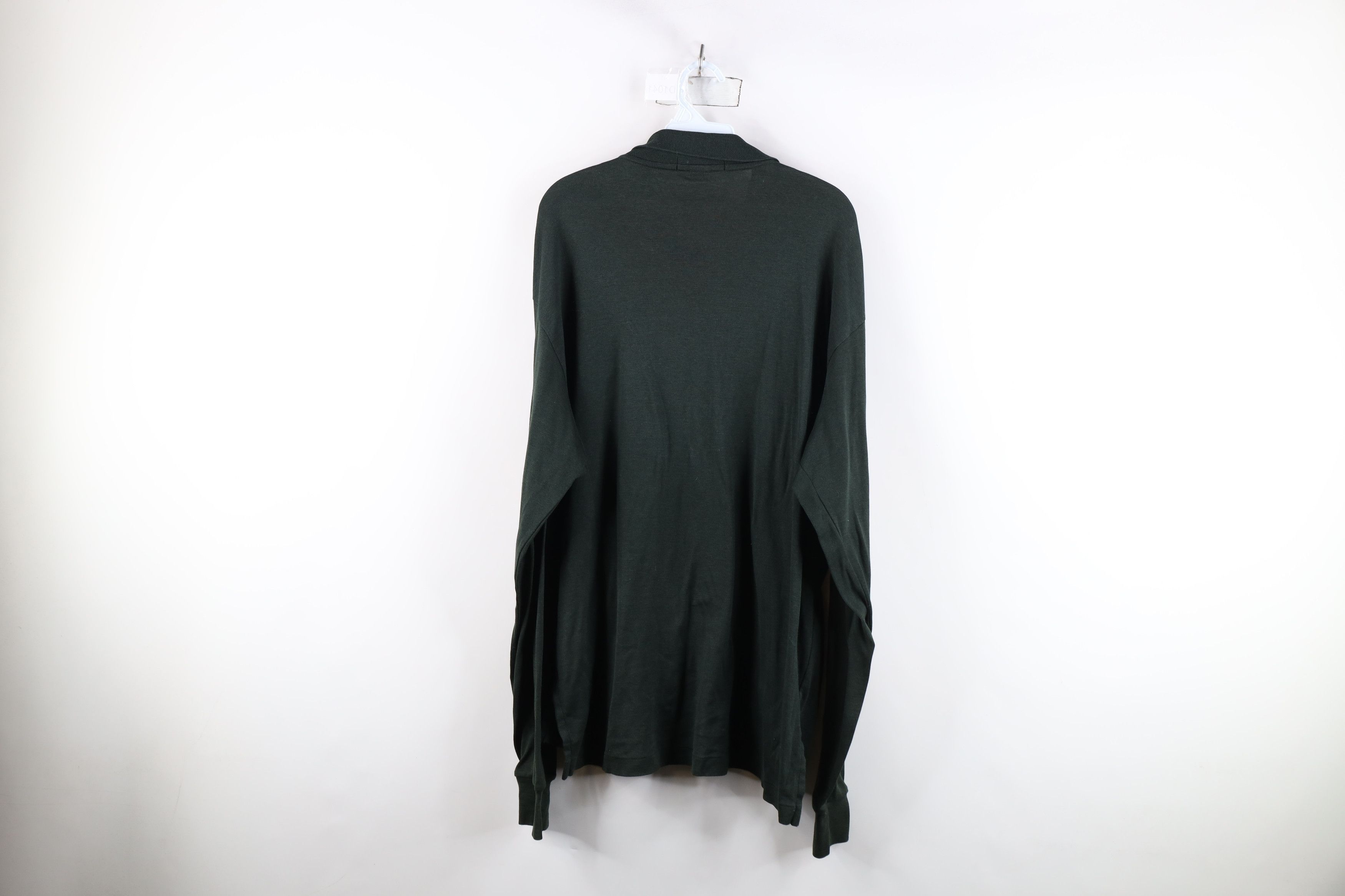 Ralph Lauren × Vintage Vintage 90s Ralph Lauren Knit Long Sleeve Polo Dark Green Size US XL / EU 56 / 4 - 11 Thumbnail