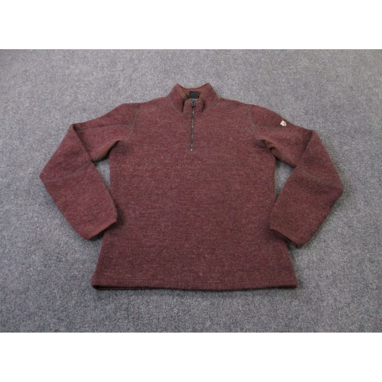Vintage Kuhl Mens Sweater S Red Wool Fleece Pullver? 1/4 Zip Thermal Hiking Outdoor Mock Neck - Shirt, Mens, Red, 1/4 Zip, Thermal, Wool, Pullover Size US S / EU 44-46 / 1 - 2 Thumbnail